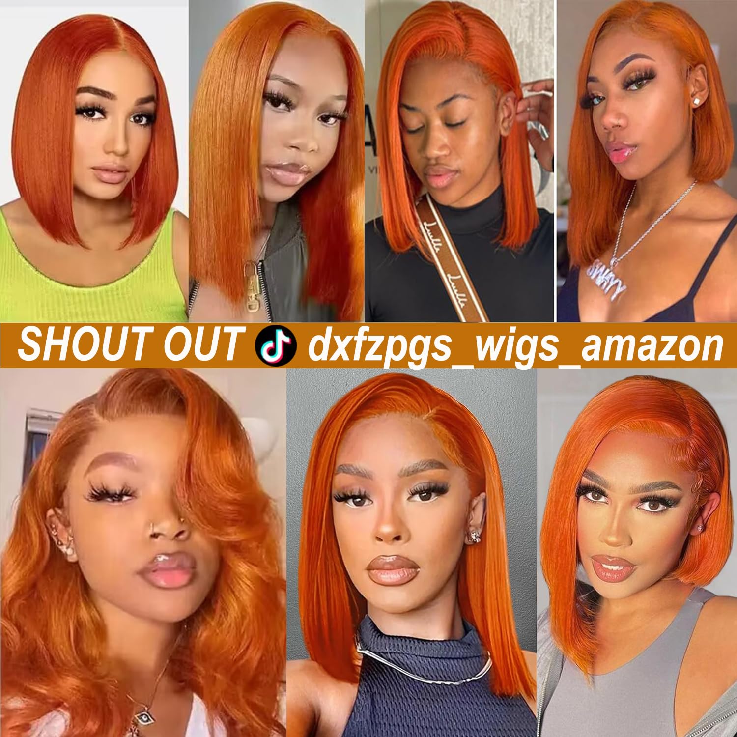 Bob Ginger Orange Lace Front Wigs Human Hair - 13x6 Pre Plucked Straight Frontal Wig for Black Women | 180% Density HD Transparent Lace | Glueless #350 Colored Bob Wig 12 Inch | Perfect for Cosplay, Daily Wear & Special Occasions