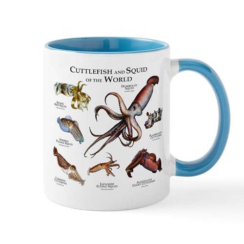 White/Blue Inside - Cuttlefish & Squid Of The World Mug