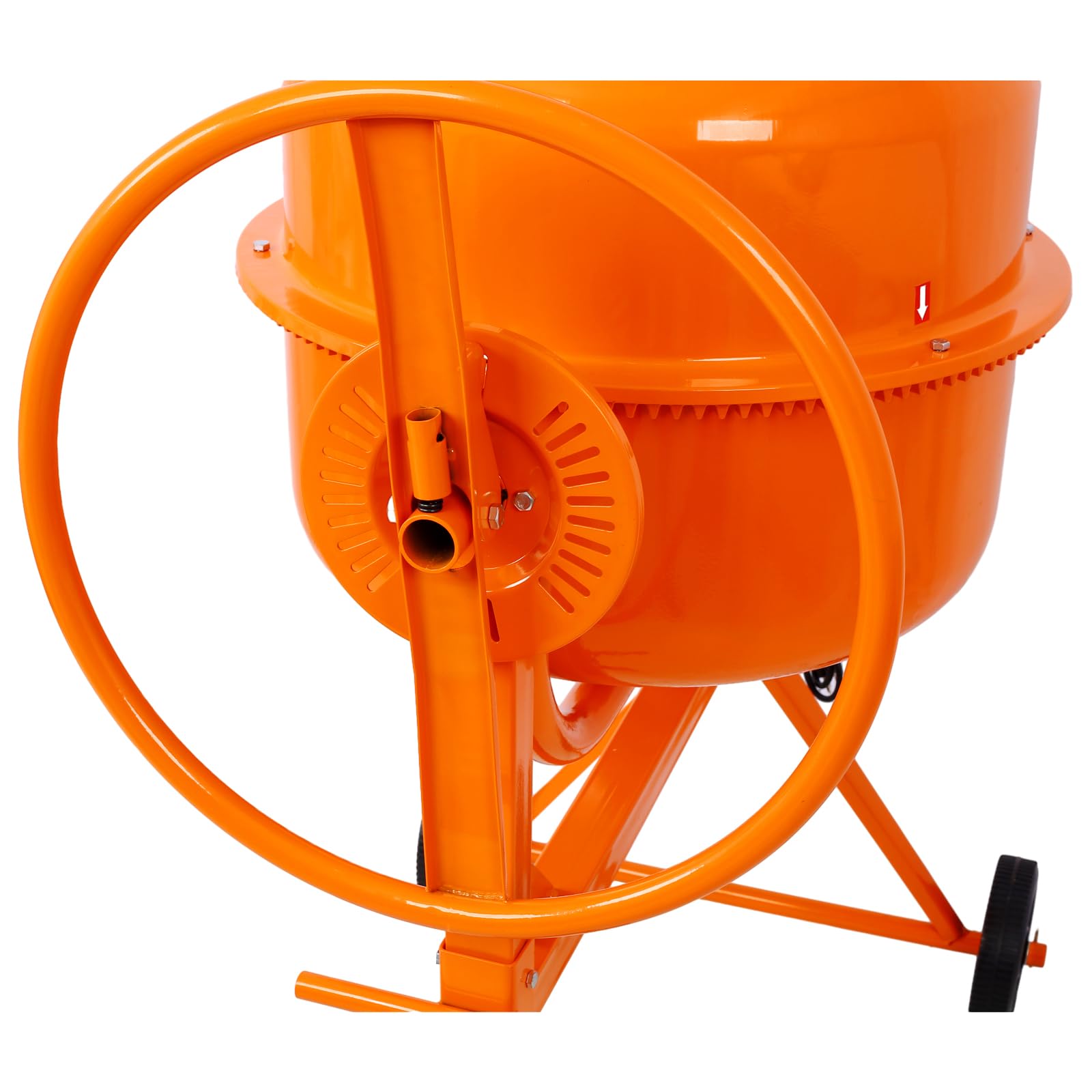 5 Cu Ft Electric Cement Mixer - 2/3 HP 650W Portable Concrete Mixer Machine with Wheels & Stand - Heavy Duty Stucco, Mortar and Seed Mixer for Construction, DIY Projects & Gardening (Yellow)