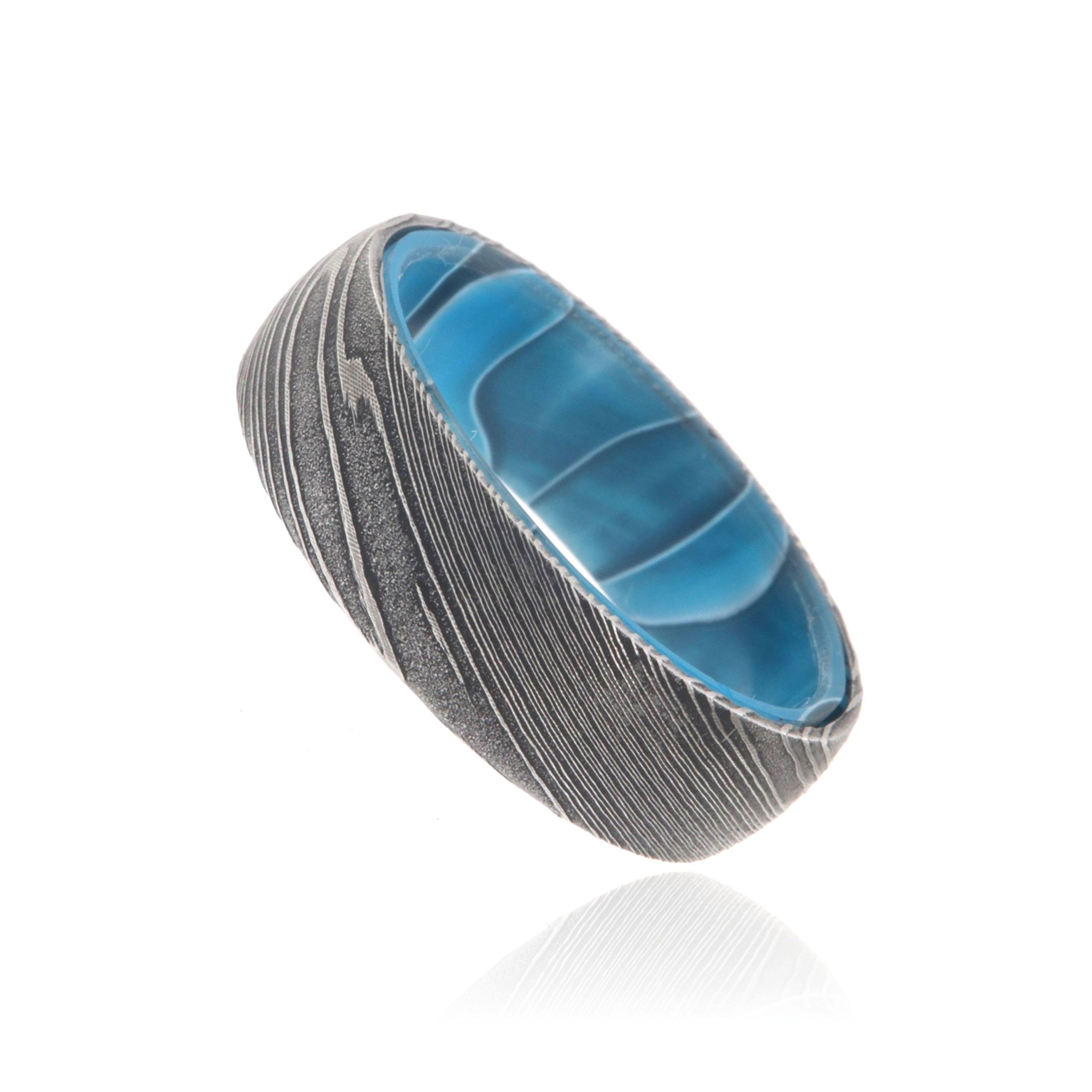 Authentic Damascus Steel Wedding Rings for Men - Handcrafted in USA - Durable & Stylish Mens Bands for Engagement, Anniversary & Everyday Wear