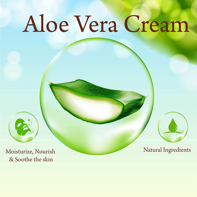 Omeo Aloe Vera Cream 50g with Vitamin E, Calendula & Turmeric Extracts - Hydrating Face & Body Moisturizer for Dry Skin | Smooth, Nourished & Moisturized | Perfect for Daily Skincare & After Sun Care
