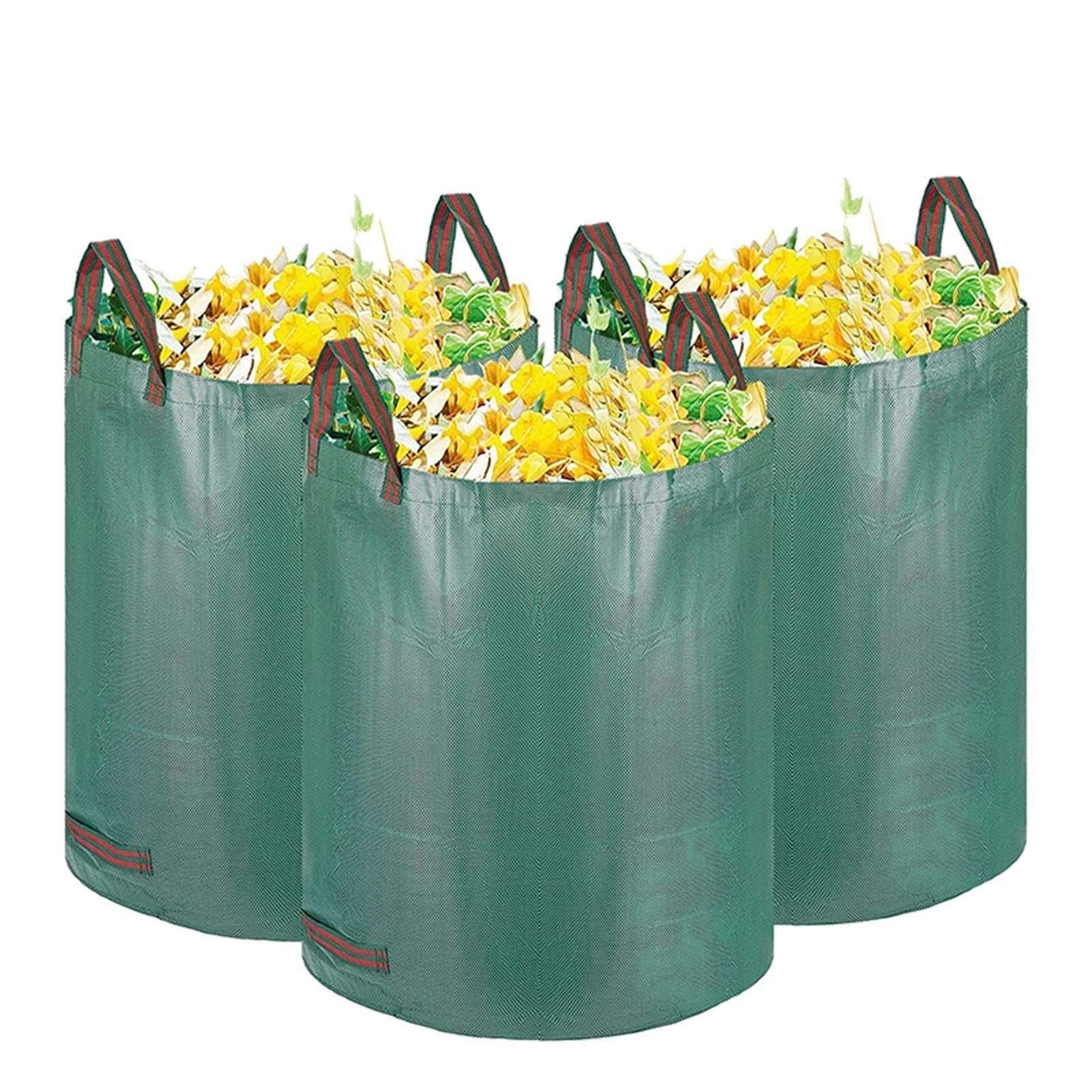3 Pcs Heavy Duty 300L Garden Waste Bags with Handles - Reusable Collapsible Lawn & Leaf Bags for Yard Waste, Leaves, Grass Clippings - Perfect for Gardening, Landscaping, and Outdoor Cleanup