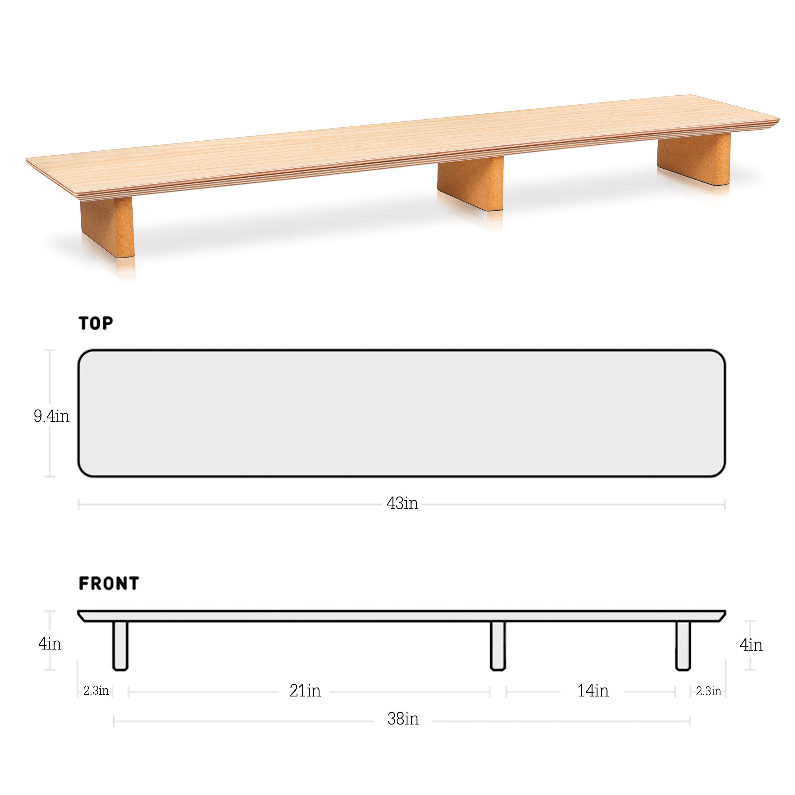 Premium Leather Desk Pad & Monitor Stand - Ergonomic Office Accessory for Laptop & Computer Setup - Perfect for Home & Office Workspace
