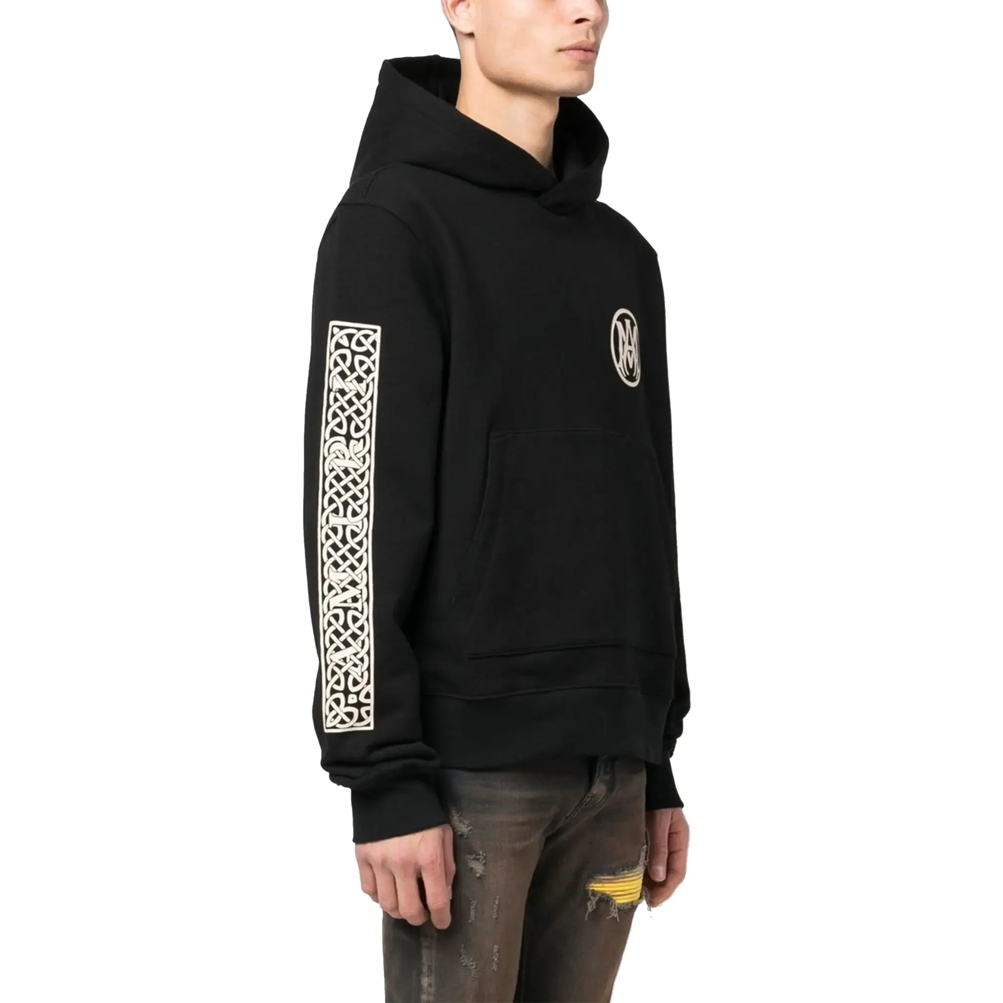Amiri Ouija Board Black Hoodie - Men's Gothic Streetwear Pullover | Perfect for Halloween, Concerts & Urban Fashion