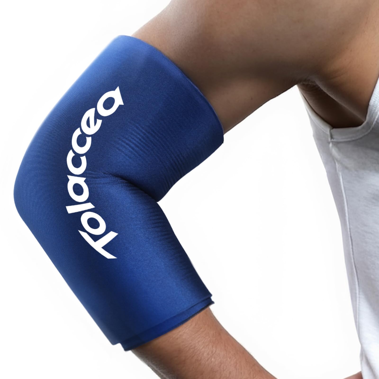 Reusable Elbow & Knee Ice Pack - Flexible Cold Therapy Compression Sleeve with Gel for Shin Splints, Calf Strain, Tennis Elbow, Tendonitis Pain Relief - Medium Size (Blue) - Perfect for Sports Injuries, Post-Workout Recovery & Joint Pain Management