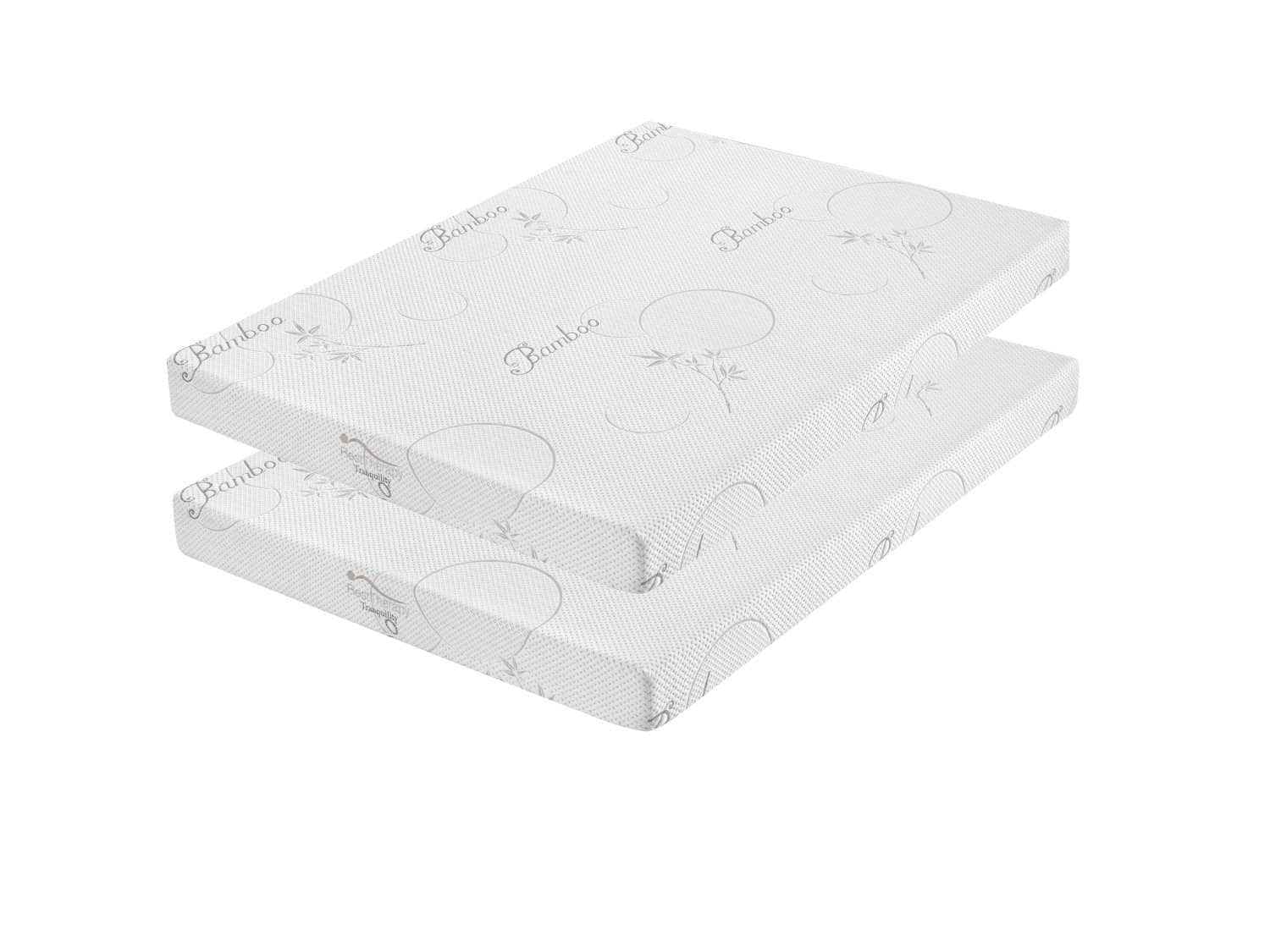 Twin Over Twin Bunk Bed Mattresses - Comfortable & Supportive Memory Foam Mattress for Kids & Teens - Perfect for Dorms, Guest Rooms & Small Spaces