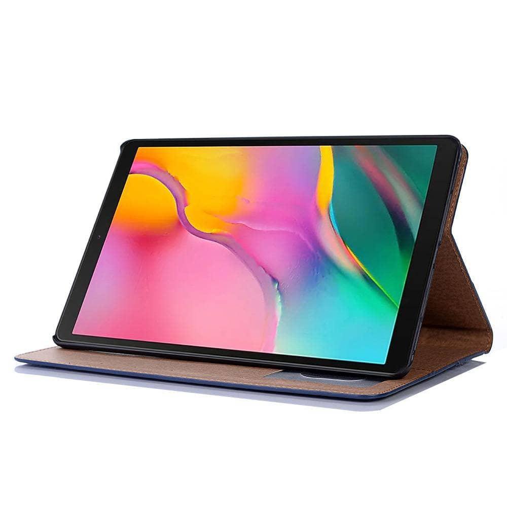 Premium Retro Leather Flip Book Case for Samsung Galaxy Tab A 10.1 (2019) T510 T515 - Stand Feature & Card Slot - Perfect for Work, Travel, and Home Use