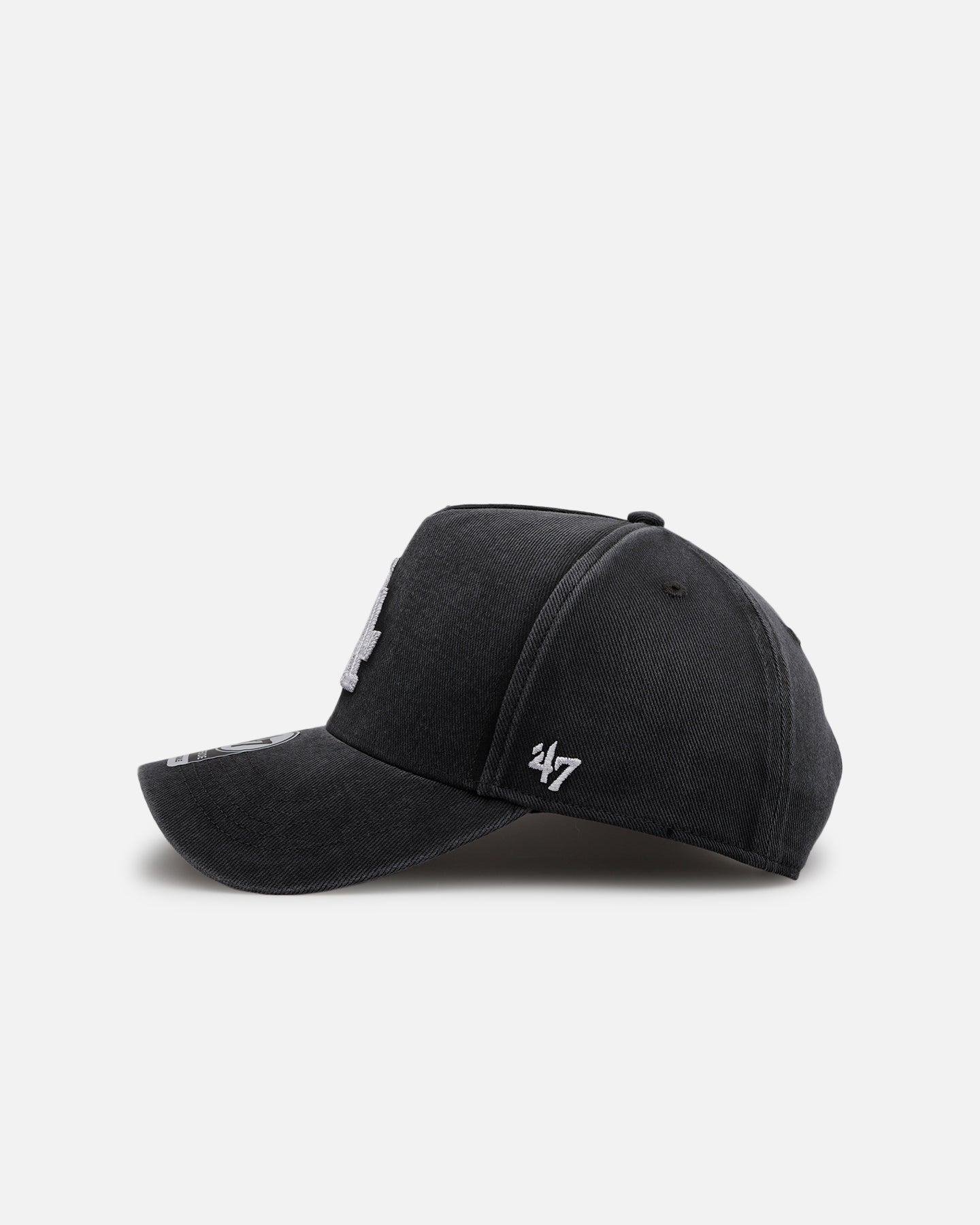 47 Brand Los Angeles Dodgers 'Washed Black' Snapback Hat - Adjustable Baseball Cap for Men & Women - Perfect for Games, Streetwear & Casual Outfits