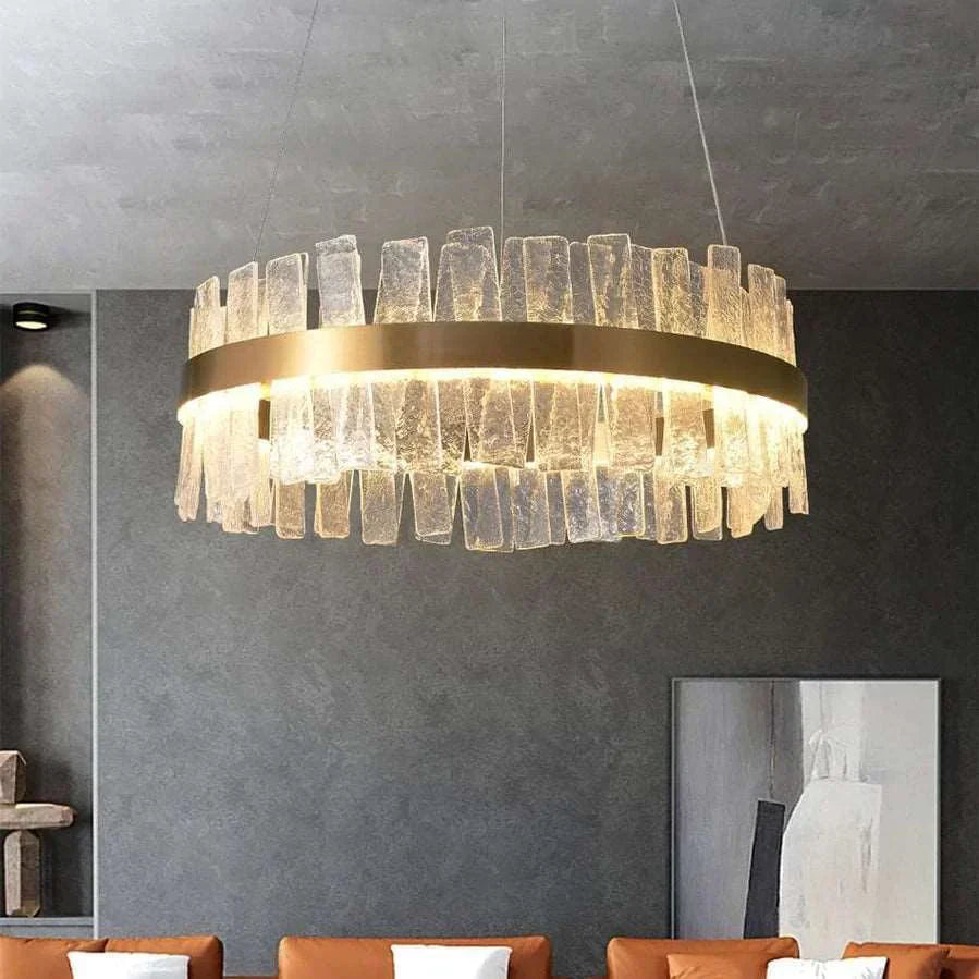 Beryl Modern Round Crystal Chandelier - Elegant Lighting Fixture for Dining Room, Living Room & Bedroom Decor