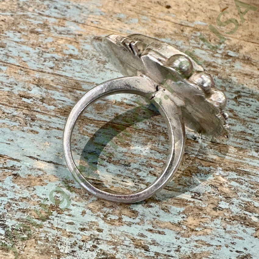 Sterling Silver Turquoise Feather Ring for Women - Size 6.25 - Handmade Native American Jewelry - Perfect for Boho Fashion, Gift Giving & Special Occasions