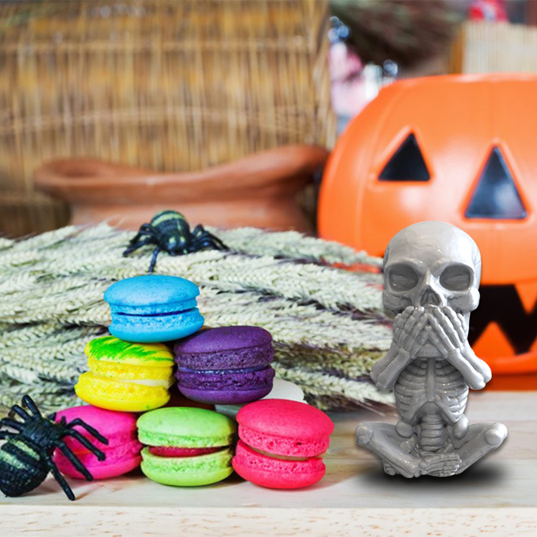 3D Skull Candle Mold - Silicone Resin Mold for DIY Aromatherapy Candles, Wax Making, Polymer Clay & Resin Casting - Perfect for Halloween Decor, Gothic Home Decor & DIY Craft Projects
