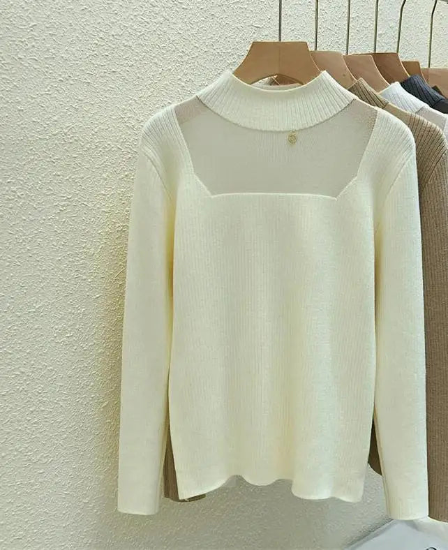 Women's Korean Fashion Velvet Sweater - Solid Color Warm Round Neck Long Sleeve Knit Pullover for Autumn Winter | Cozy Thick Knitwear for Office, Dating & Casual Outfits