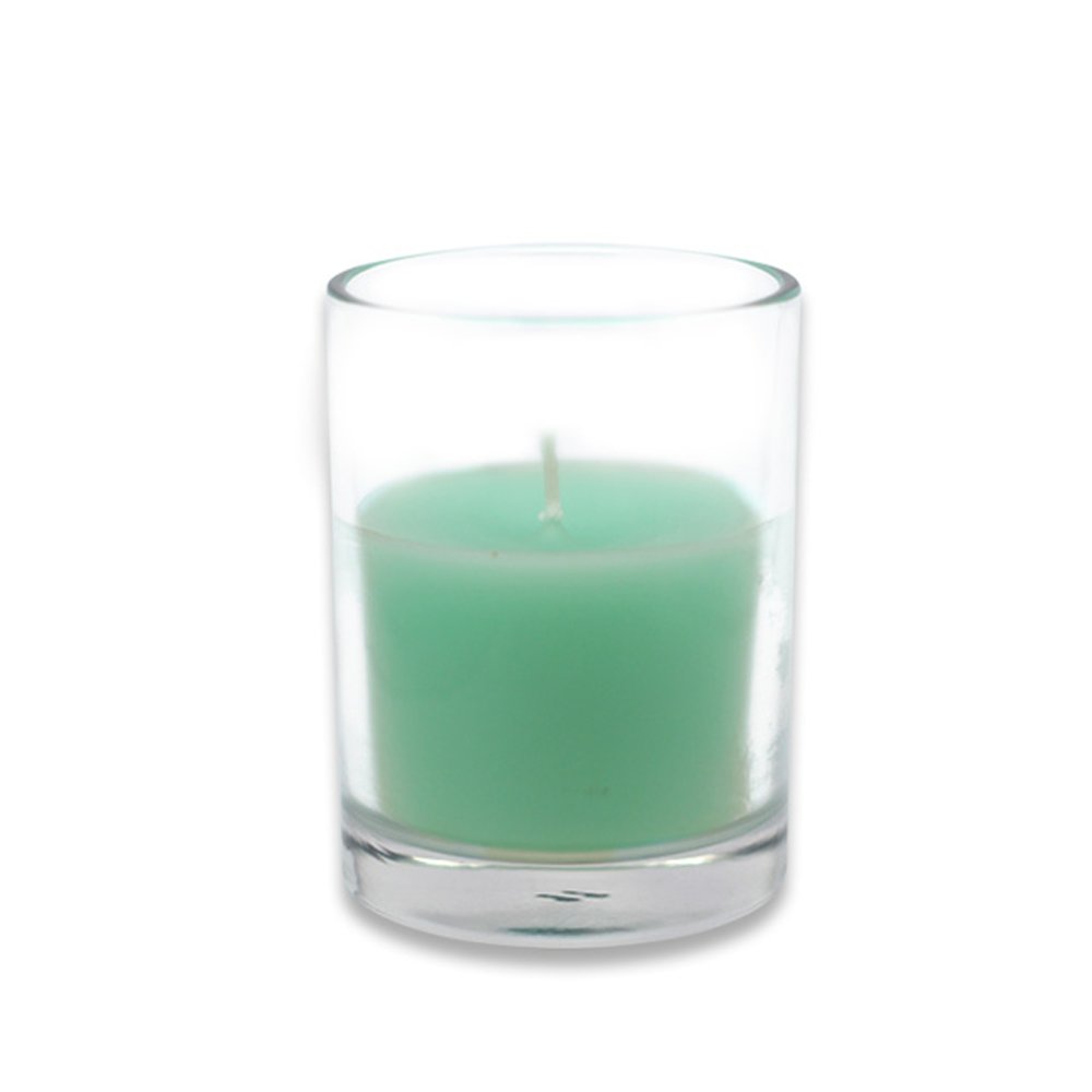 96-Piece Round Glass Votive Candle Holders in Aqua - Perfect for Weddings, Parties, Home Decor & DIY Crafts