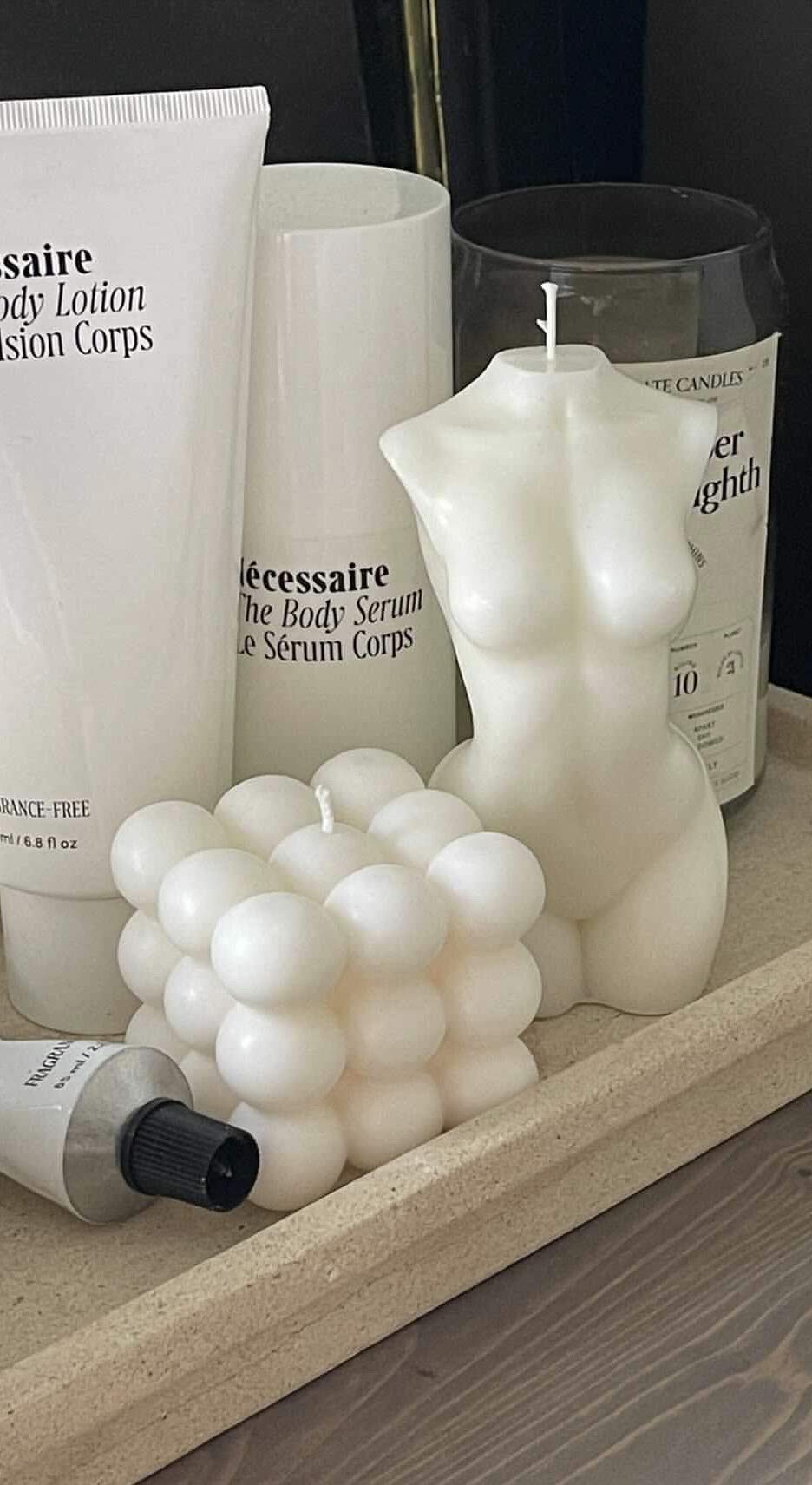 Body Shaped Candle - Elegant Female Statue Home Decor (Small, Dirty Rose) | Romantic Ambiance for Bedroom, Bath & Spa Relaxation