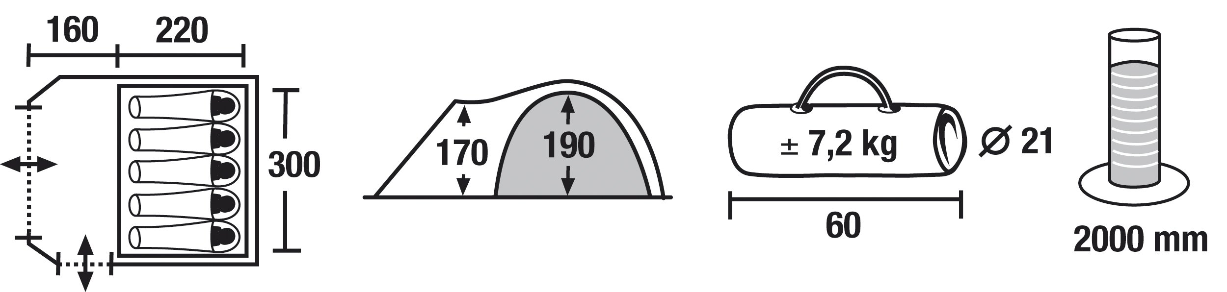 Tessin 5-Person Camping Tent - Lightweight Waterproof Outdoor Tent for Family & Backpacking - Perfect for Hiking, Beach Trips & Music Festivals