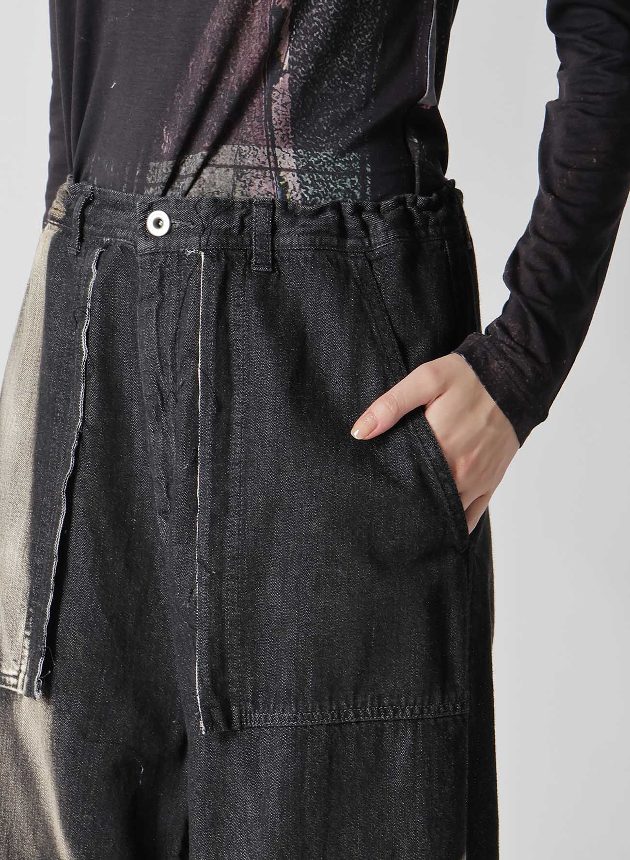 Spotted Denim Long Straight Pants for Women - High Waist Stretch Jeans for Casual Wear & Street Style