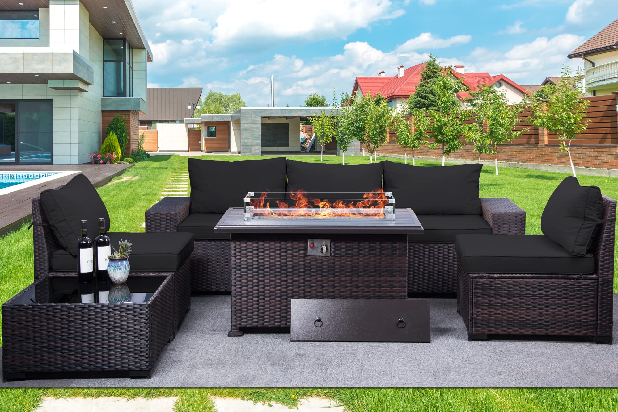 7-Piece Outdoor Patio Furniture Set with 43