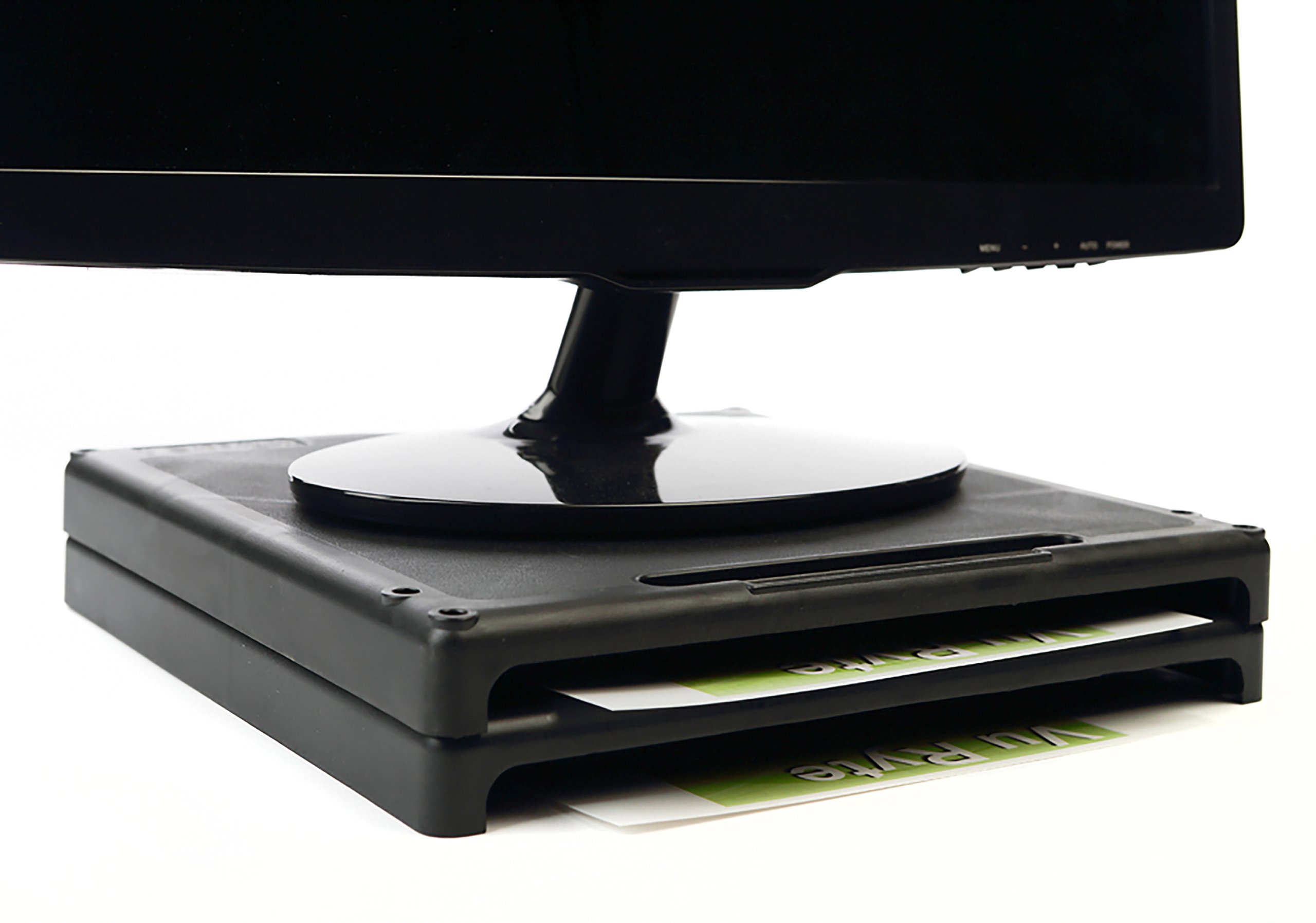 Stackable 1 Inch Black Computer Monitor Riser Stand - 48 Pack by VuRyser (VUR 2455) - Perfect for Office, Home & Workspace Organization