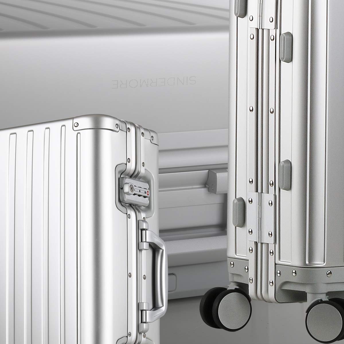 Lightweight Aluminum Hardside Carry-On Luggage - 20 Inch Silver Cabin Suitcase for Air Travel, Business Trips & Weekend Getaways