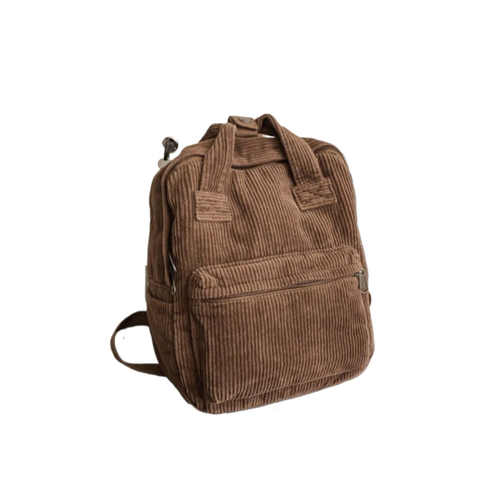 Stylish Corduroy Backpack for Women - Large Capacity Vintage Aesthetic Canvas Daypack - Perfect for School, Travel & Work (Brown)
