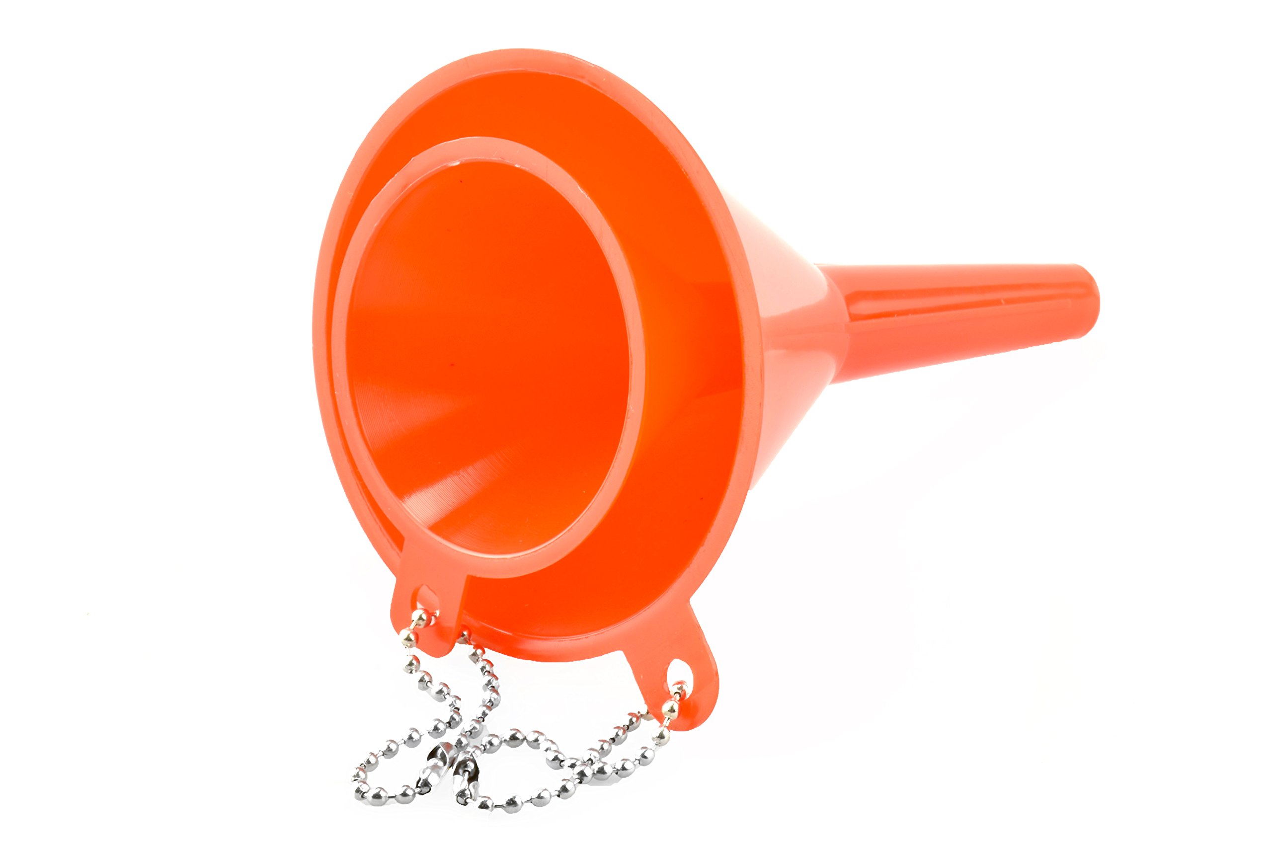 SE Red Plastic Funnel Set with Ball Keychain (2-Piece) - OD-FN2P | Essential Kitchen Tools for Liquid Transfer, DIY Projects & Automotive Maintenance