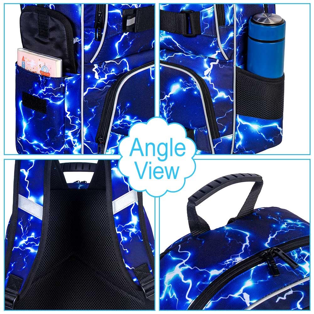 AGSDON 17 Inch Laptop Backpack - Anti-Theft Water Resistant School Bookbag for College Students, Teens & Men | Perfect for School, Work, Travel & Daily Commute (Blue)