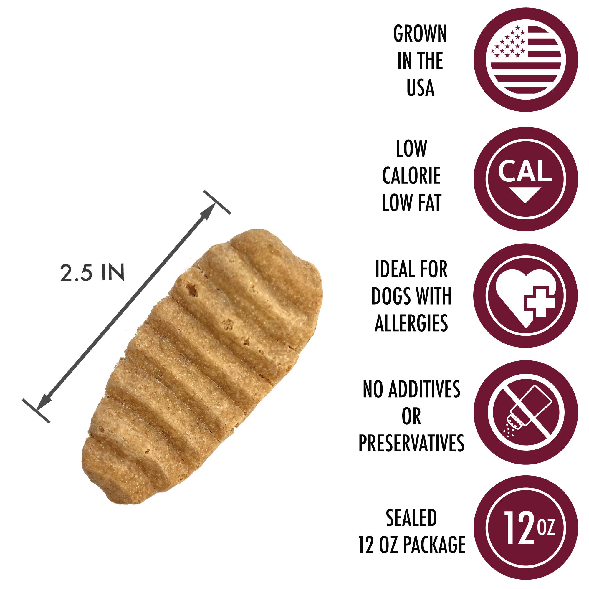 Healthy Low Calorie Sweet Potato & Chicken Dog Treats 12 oz - Grain Free, Low Fat Training Snacks for Small & Large Dogs - Perfect for Reward, Obedience & Dental Care