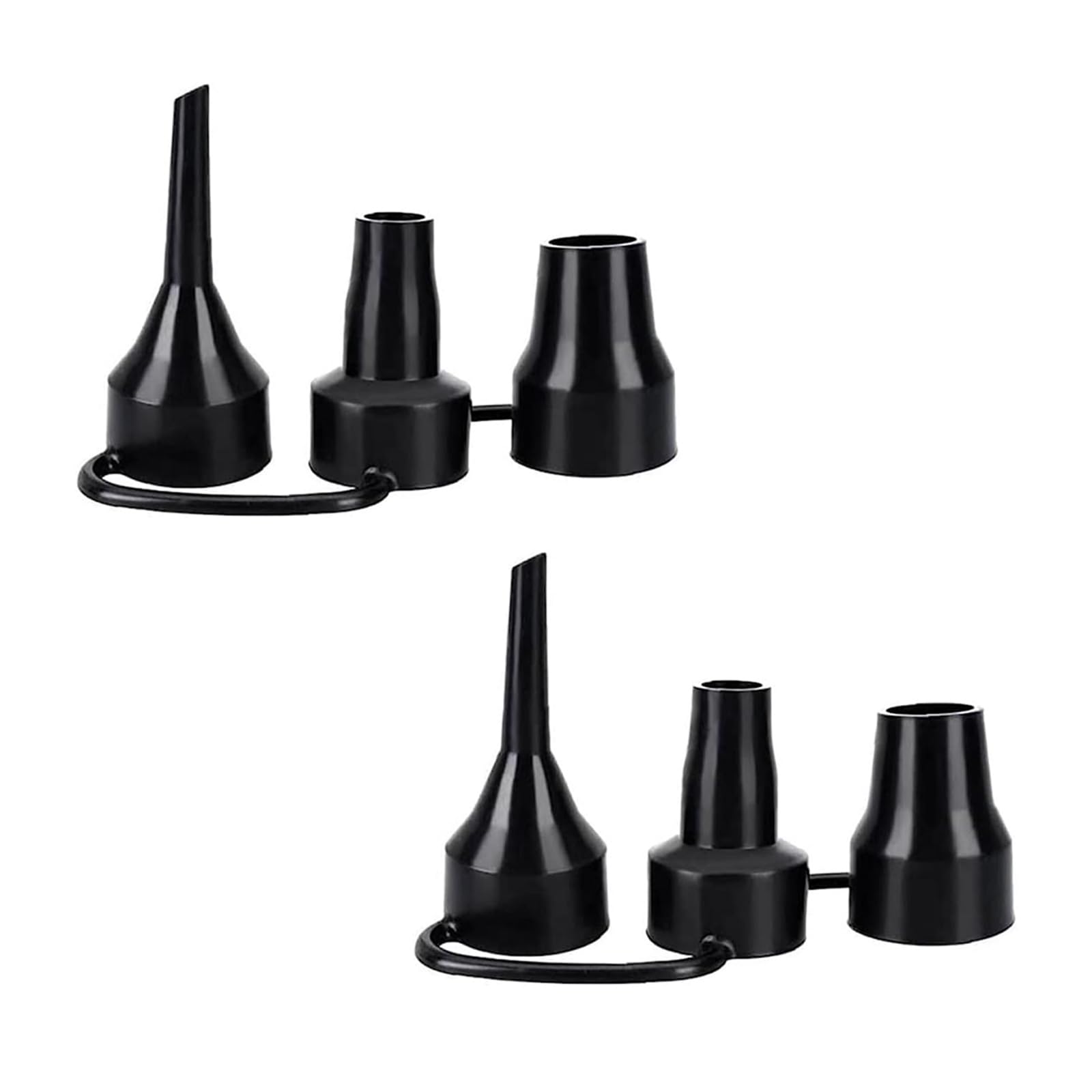 2-Pack Universal Air Pump Nozzle Adapters - 3 Sizes Replacement Inflator Nozzles for Air Mattress, Pool Floats, Inflatables - Durable Plastic Pump Accessories for Quick Inflation (Home, Camping, Travel)
