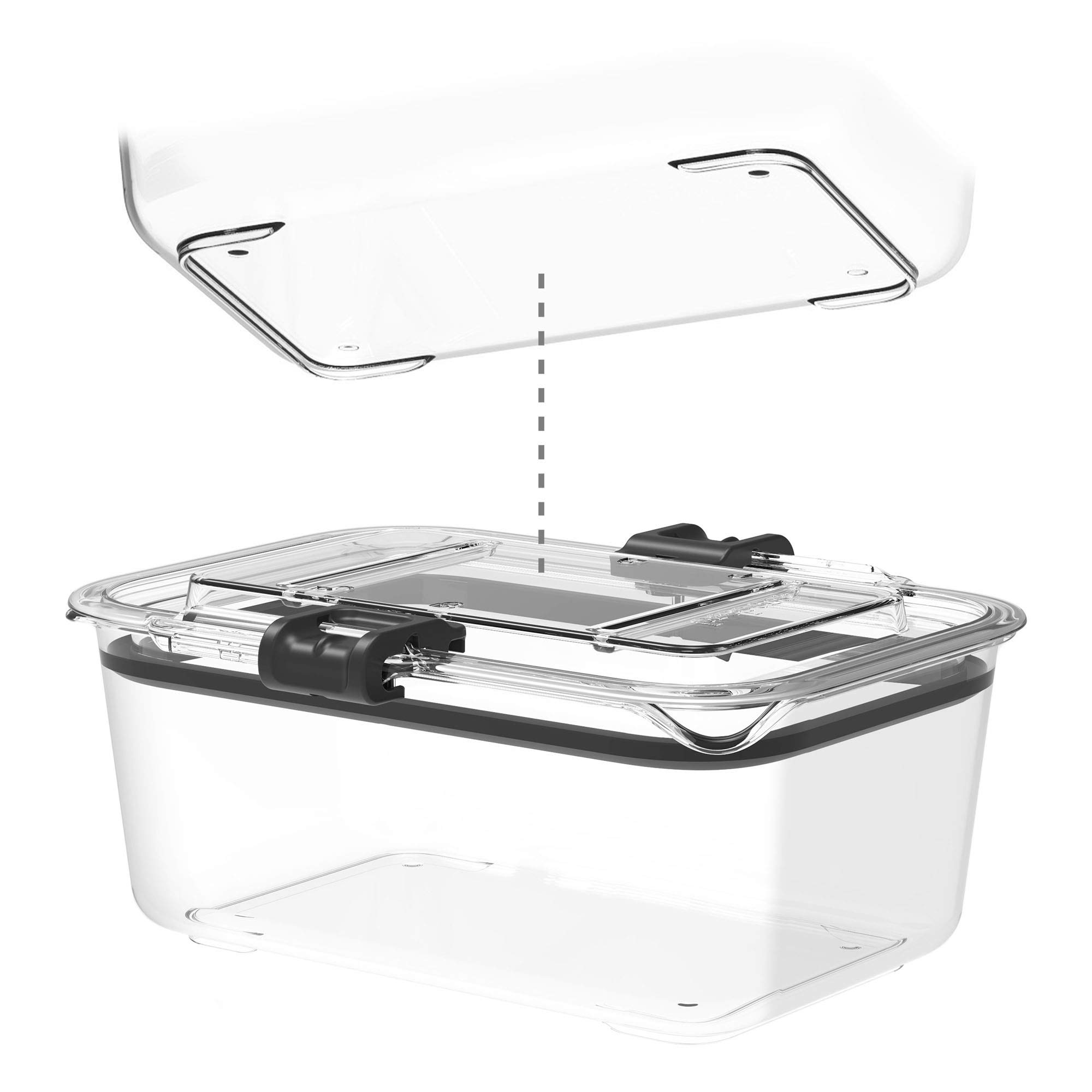 Prepara Latchlok 22.5 Cup BPA-Free Tritan Food Storage Container with Secure Locking Lid - Clear Airtight Kitchen Organizer for Meal Prep, Leftovers & Pantry Storage