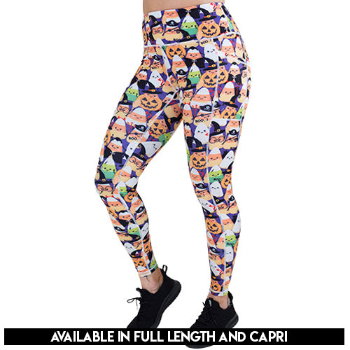 Boo Crew Halloween Leggings for Women - Cute & Comfortable Spooky Print Yoga Pants - Perfect for Costume Parties, Trick or Treat, and Fall Workouts