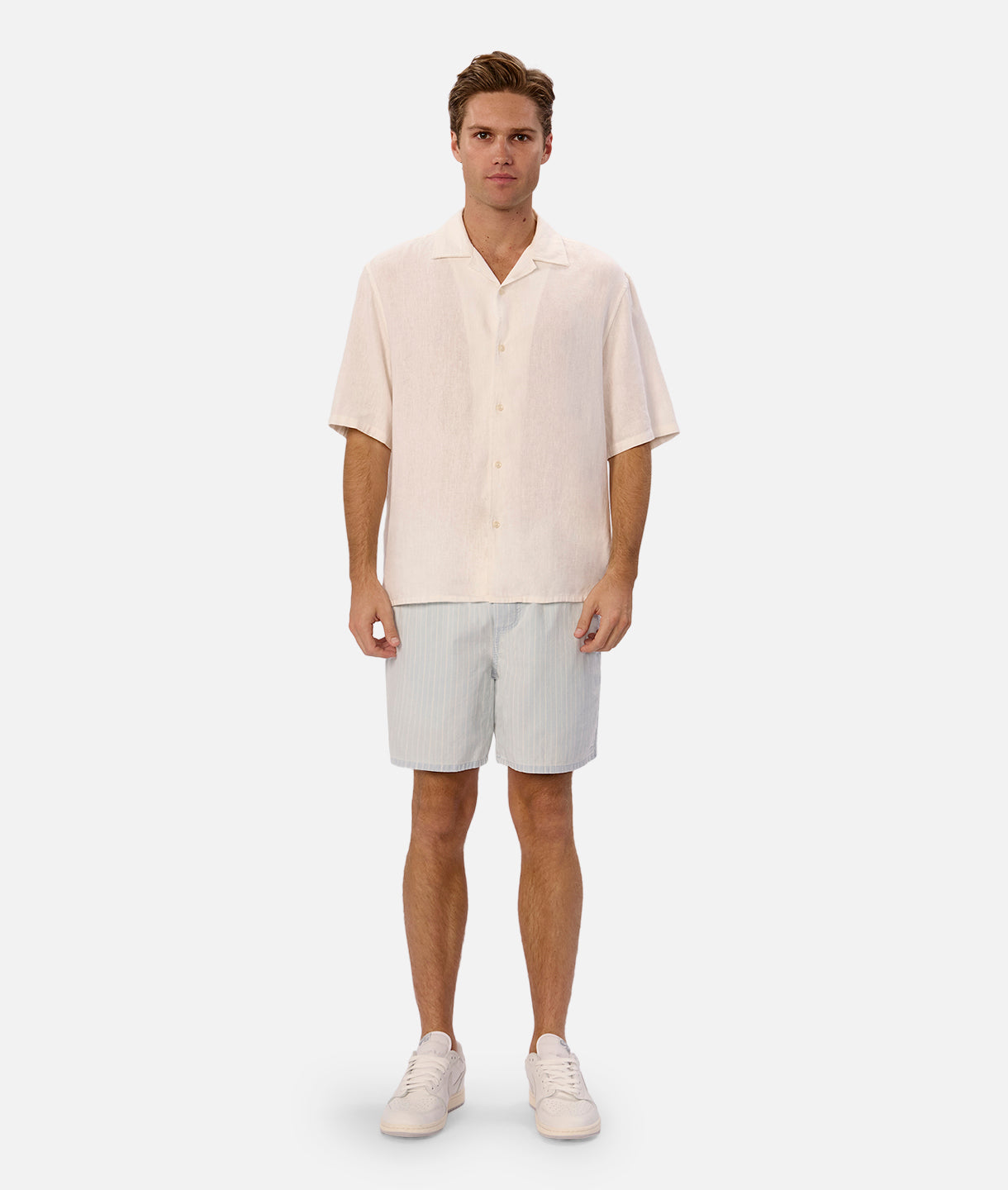 San Jose Drawcord Shorts - Bleach Wash White | Casual Summer Shorts for Men, Beachwear & Lounge Comfort