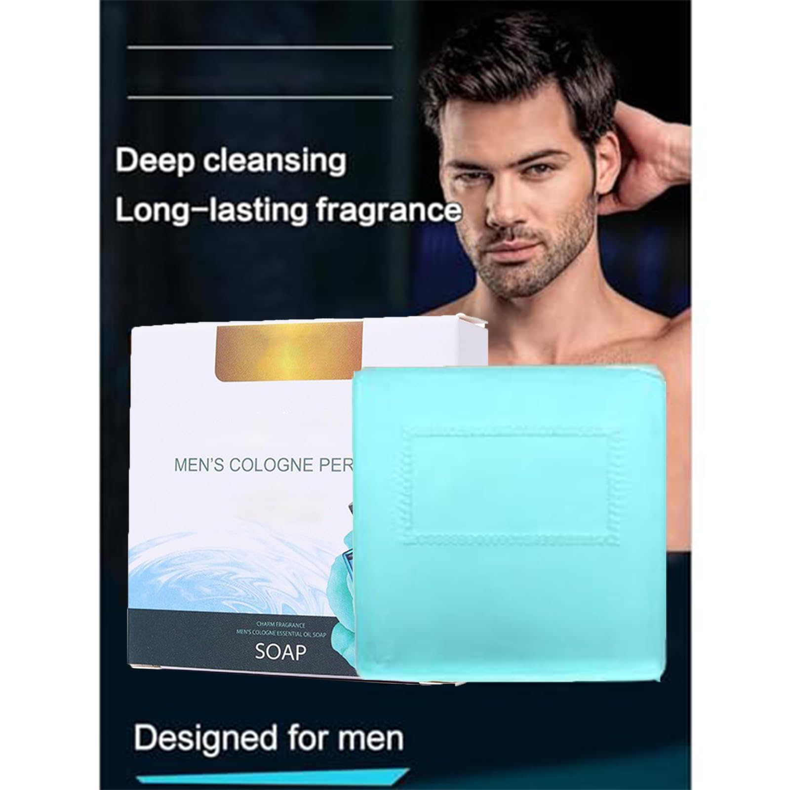 Premium Men's Cologne Essential Oil Soap - Natural Pheromone Bar Soap with Cologne Scent for Men - Moisturizing Body Wash & Skin Care Gift Set (3 Bars) - Perfect for Daily Shower, Gym, Travel & Grooming Routine