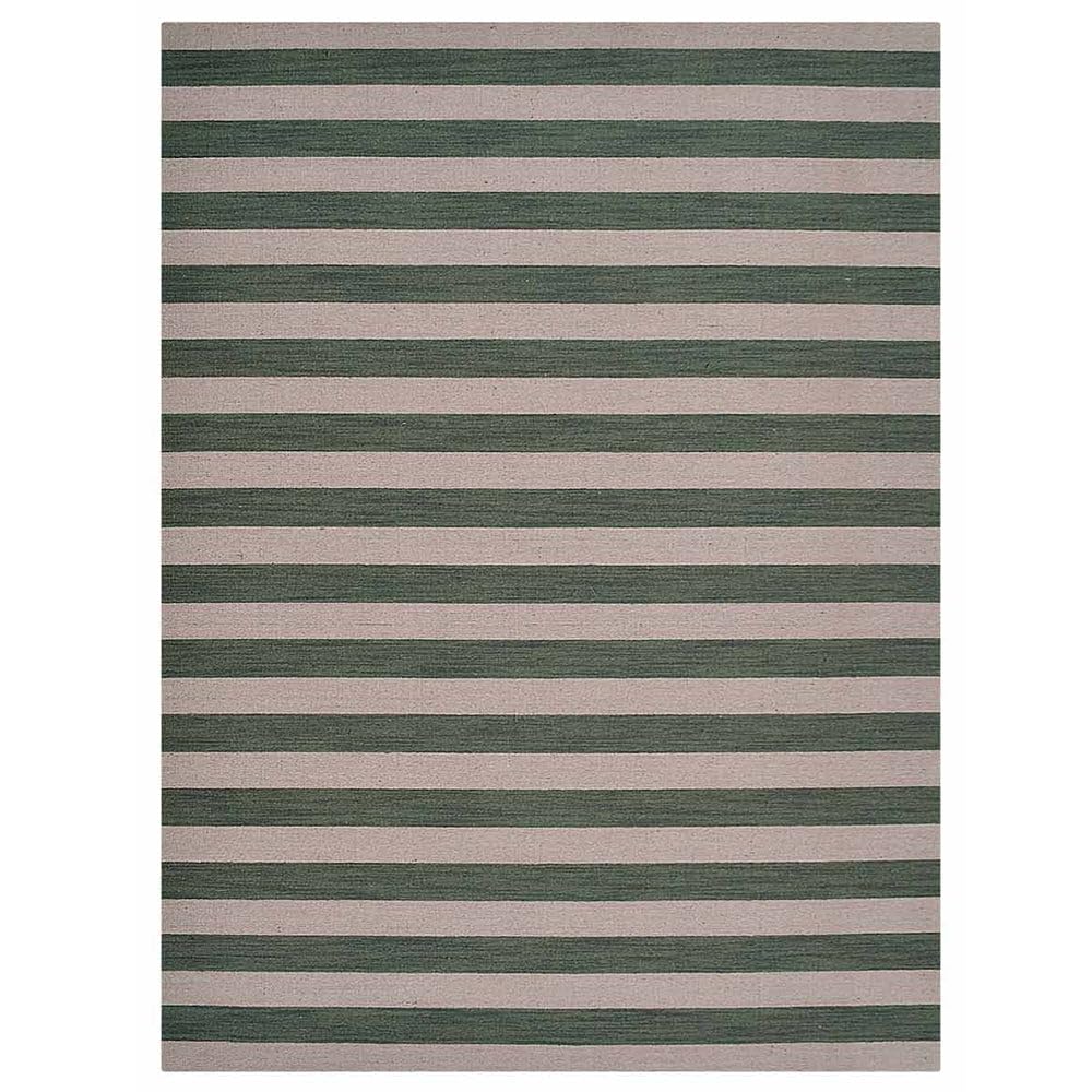 Handmade Wool Kilim Area Rug - 8'x10' Flat Weave Eco-Friendly Carpet in Cream Olive, Contemporary Low Pile Design for Living Room, Bedroom & Home Decor | D00107 | Rugsotic Carpets