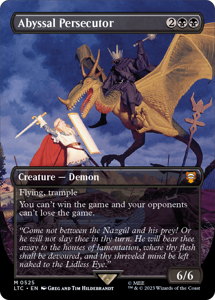 Abyssal Persecutor Borderless MTG Card - Lord of the Rings: Tales of Middle Earth Commander Deck | Collectible Trading Card Game for Fantasy Battles & Strategy Games