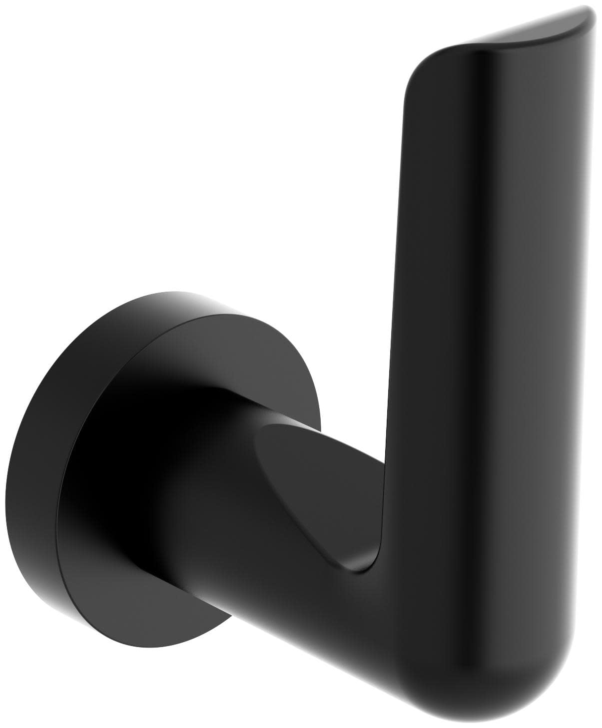 Parabola Towel Hook - Black | Modern Bathroom & Kitchen Wall Mounted Hooks for Towels, Robes & Hats | Durable & Stylish Home Organization Solution