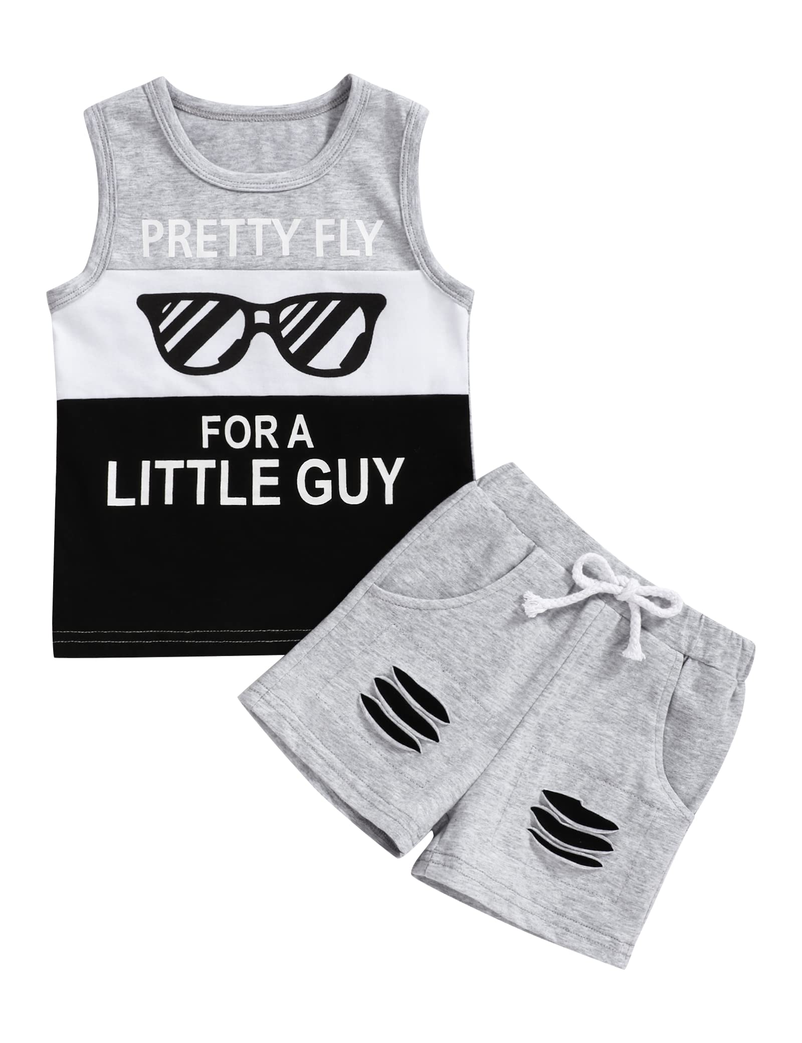 Stylish Toddler Baby Boy Clothes Set - Sleeveless Striped Top & Shorts Outfit for Summer | Perfect for Playdates, Beach Trips & Outdoor Adventures