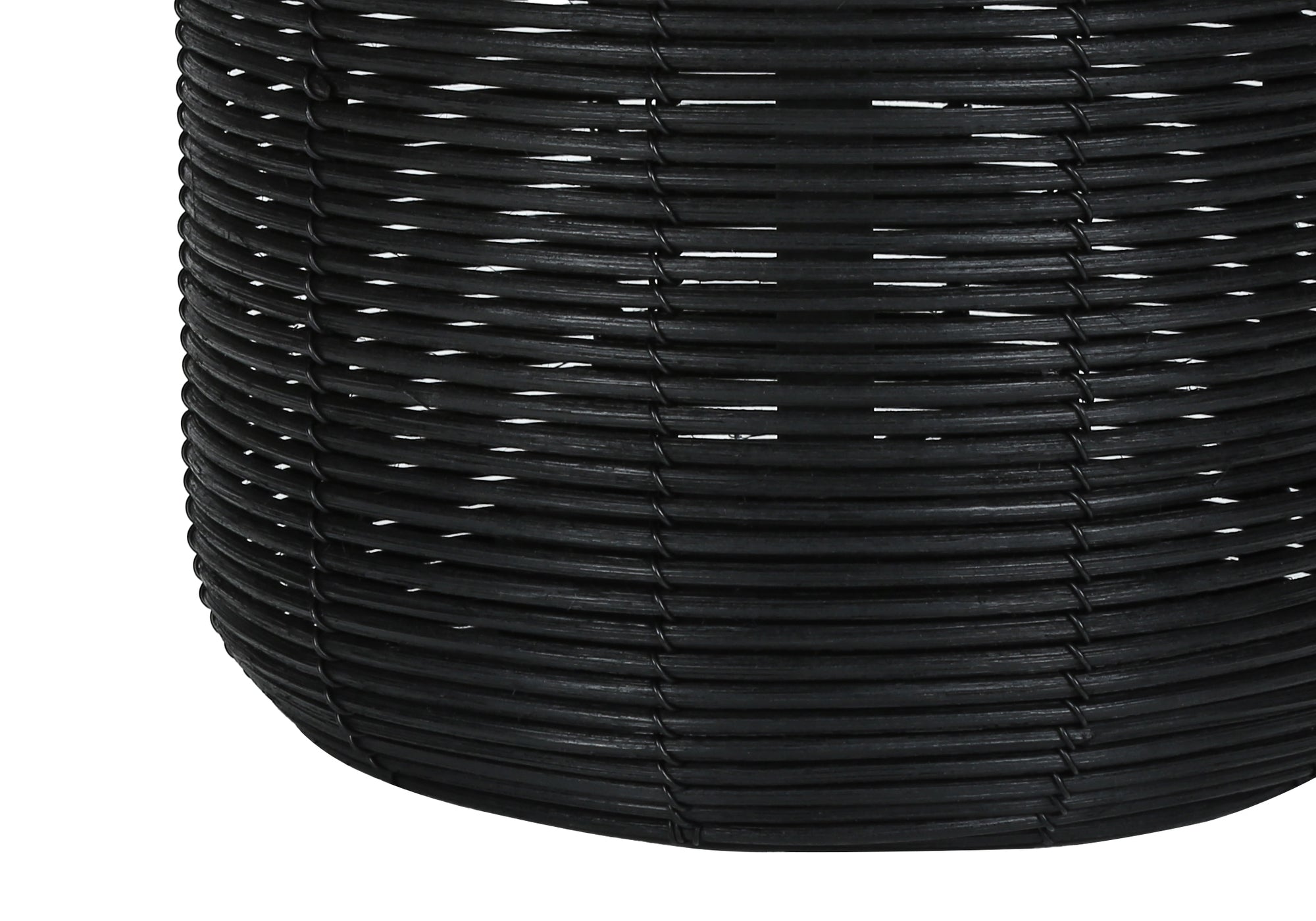 Black Rattan Table Lamp - Modern Ivory/Cream Shade Lighting for Bedroom & Living Room - 23 Inches Tall - Stylish Home Decor