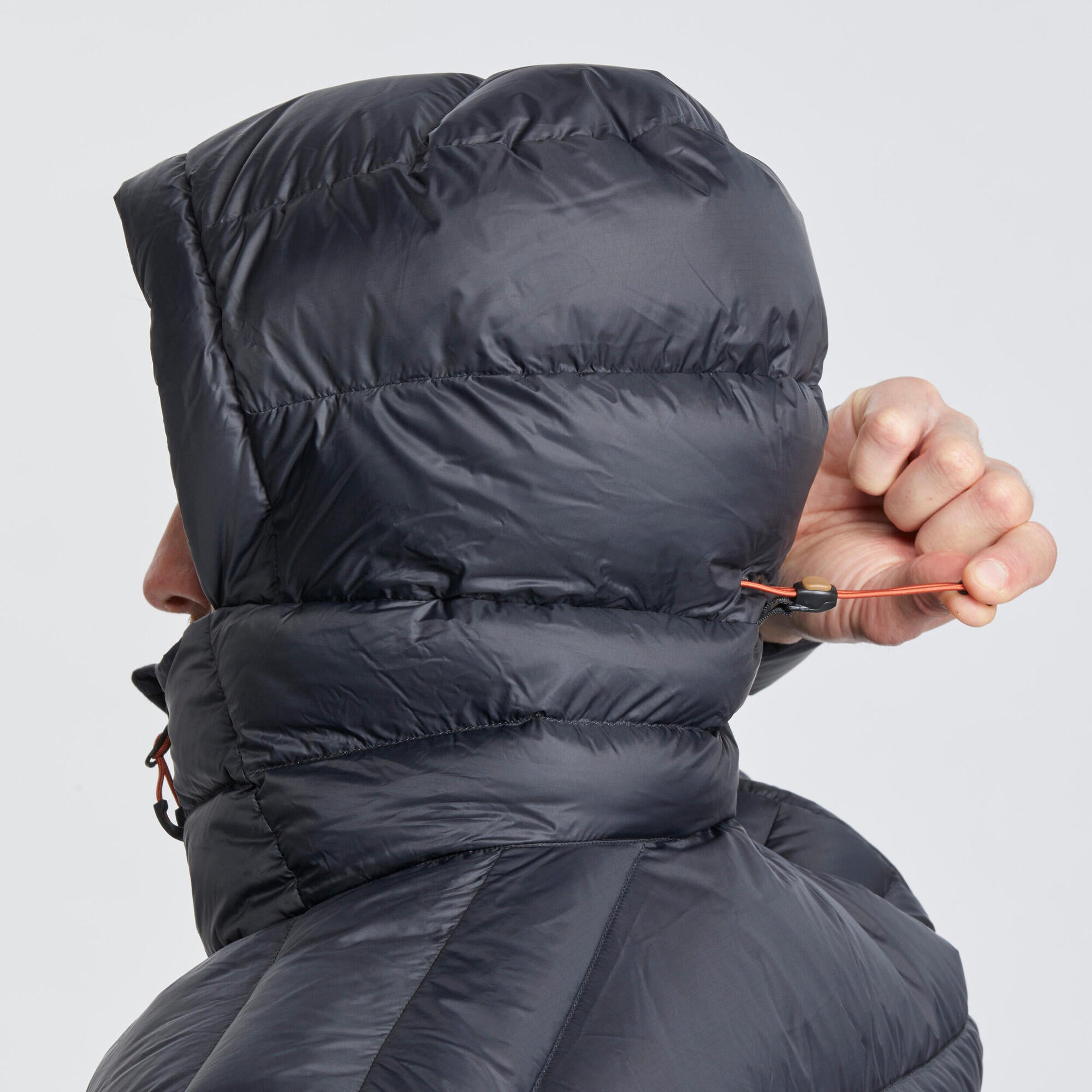 Forclaz MT500 Men's Hooded Padded Jacket for Mountain & Backpacking - Warm & Lightweight Down Coat for Hiking, Camping in Cold Weather (14°F)