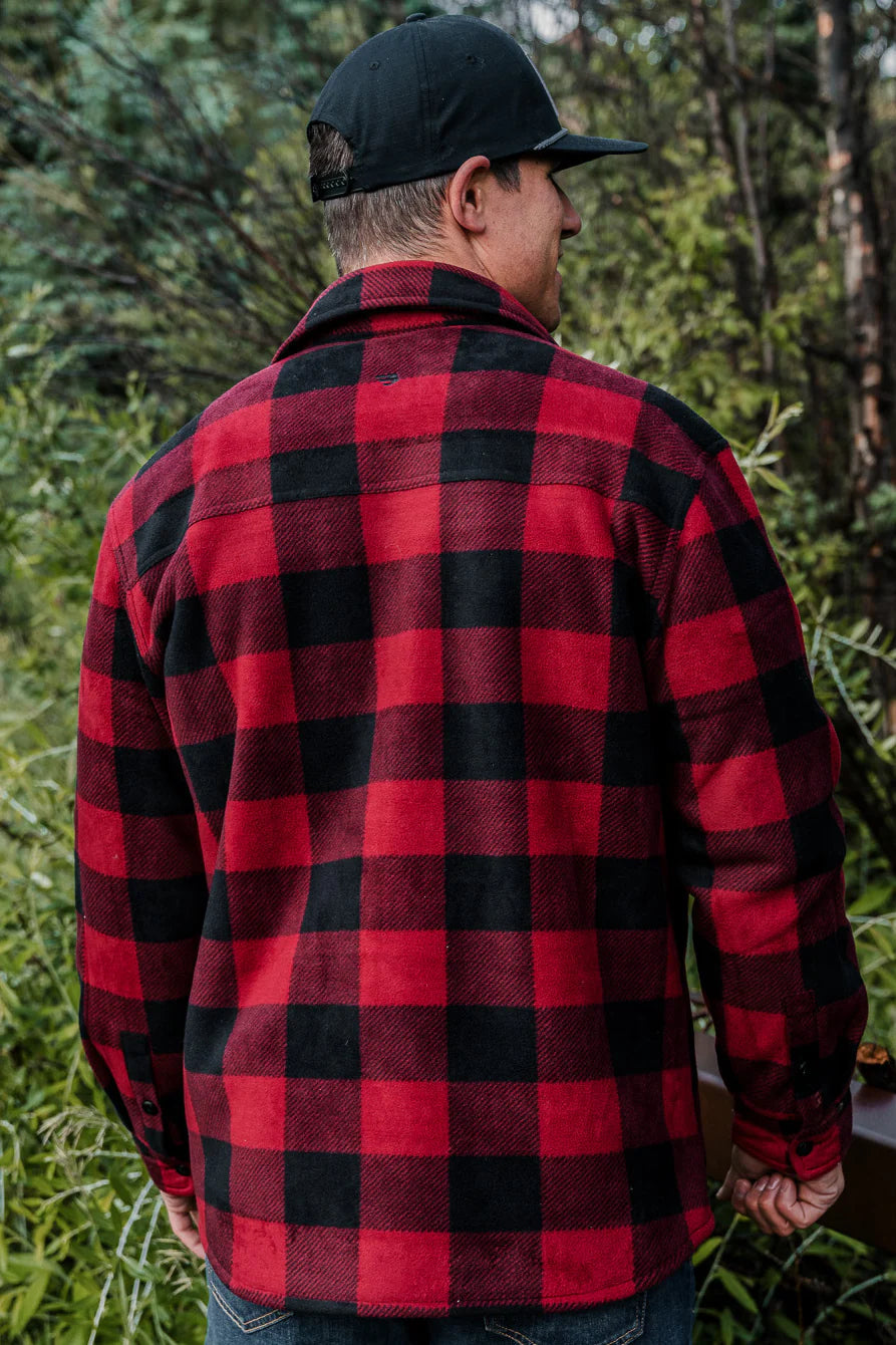 Burlebo Men's Shacket Jacket - Lightweight Flannel Shirt Jacket for Fall & Winter - Casual Outerwear for Hiking, Camping, and Everyday Wear