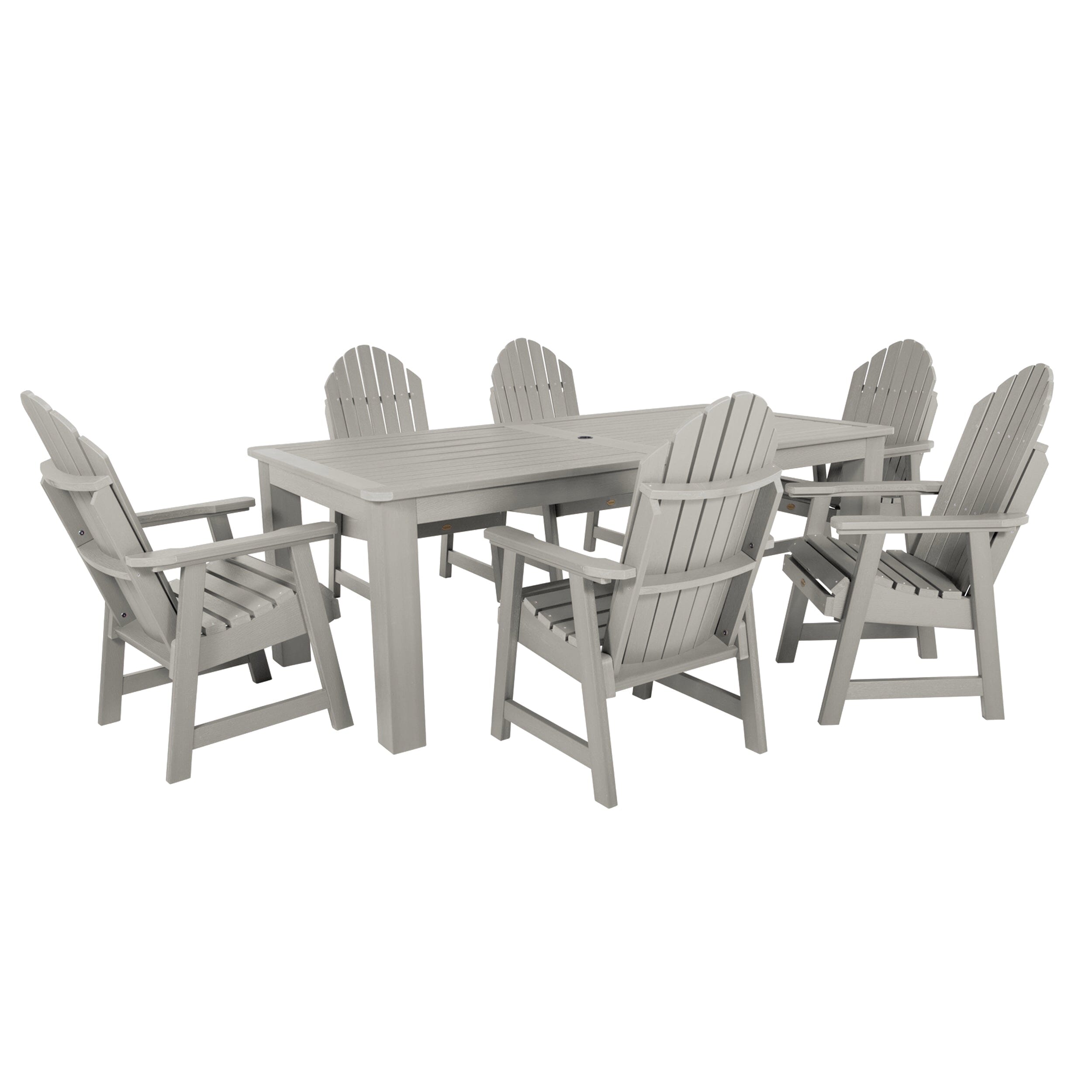 Premium Hamilton 7-Piece Outdoor Dining Set 42x84 Inches - Patio, Garden, Backyard Furniture for Dining & Entertaining