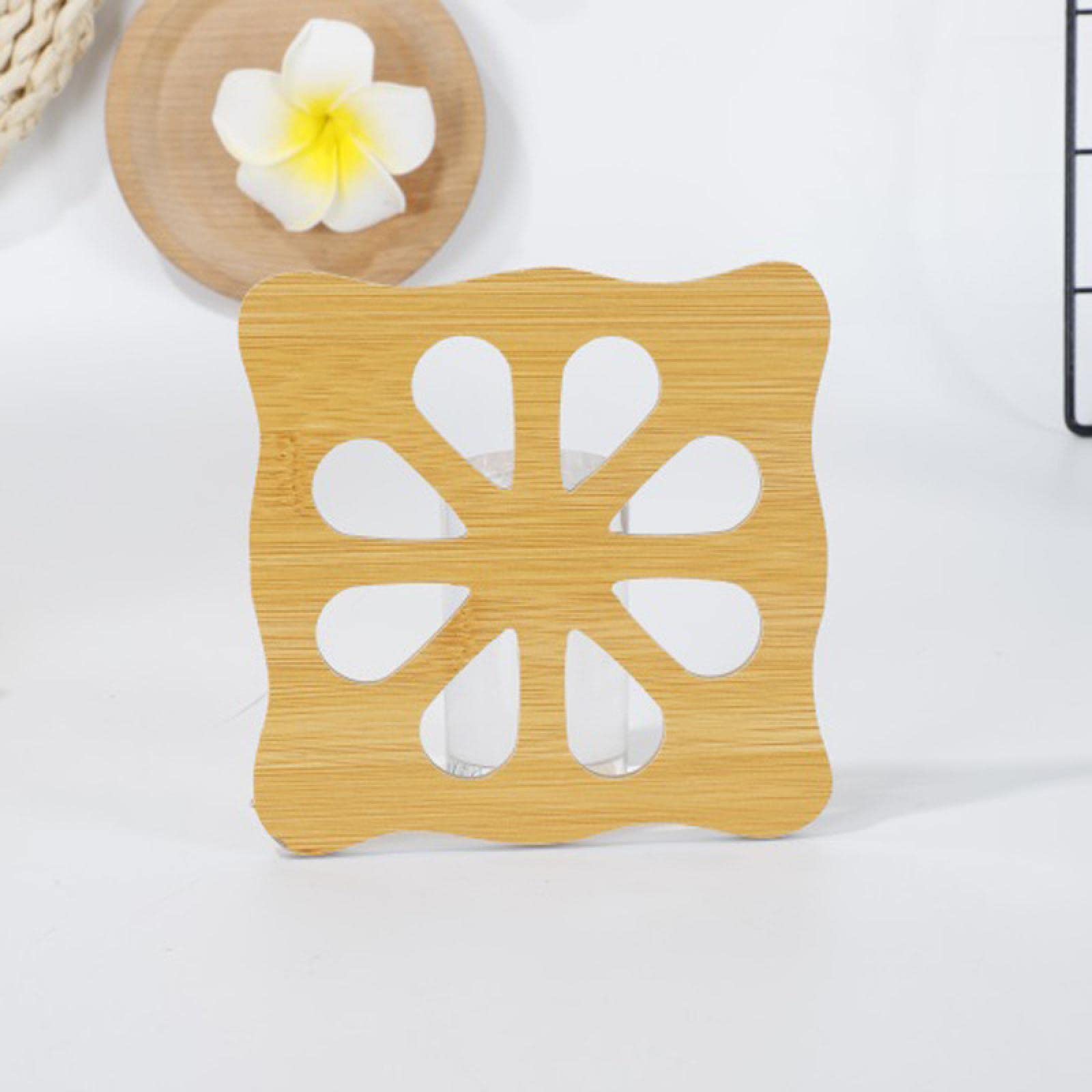 GXTYYDS Thickened Hollowed Wooden Insulation Placemat - Non-Slip Heat Resistant Dining Mat for Bowls, Plates & Cups - Perfect for Kitchen, Dining Table & Coffee Bar Decor (Cal-Queen Size)