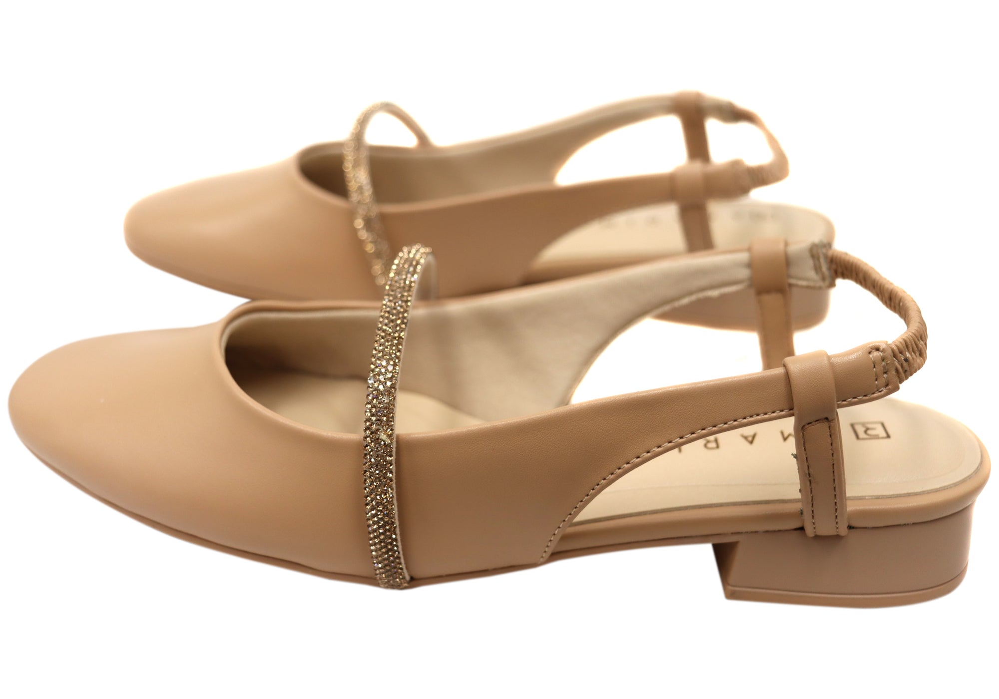 Ramarim Roxana Women's Brazilian Low Heel Slingback Sandals - Comfortable Summer Dress Shoes for Weddings & Beach Vacations
