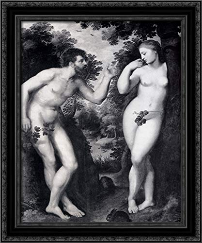 Peter Paul Rubens The Fall of Man 20x24 Inch Black Ornate Wood Framed Canvas Art - Religious Renaissance Wall Decor for Living Room, Bedroom & Office