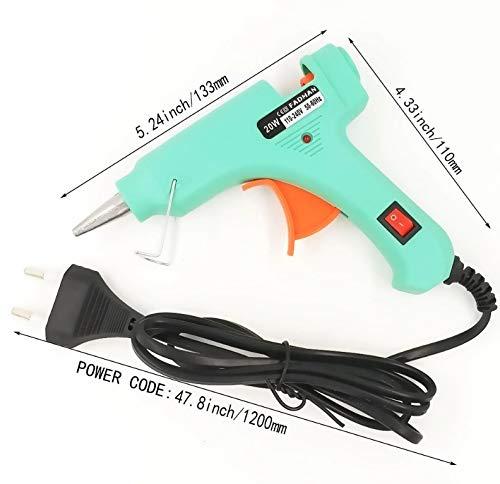 FADMAN 20W Mini Hot Melt Glue Gun with On/Off Switch & Indicator - Turquoise - Perfect for DIY Crafts, Home Repairs, and Small Projects