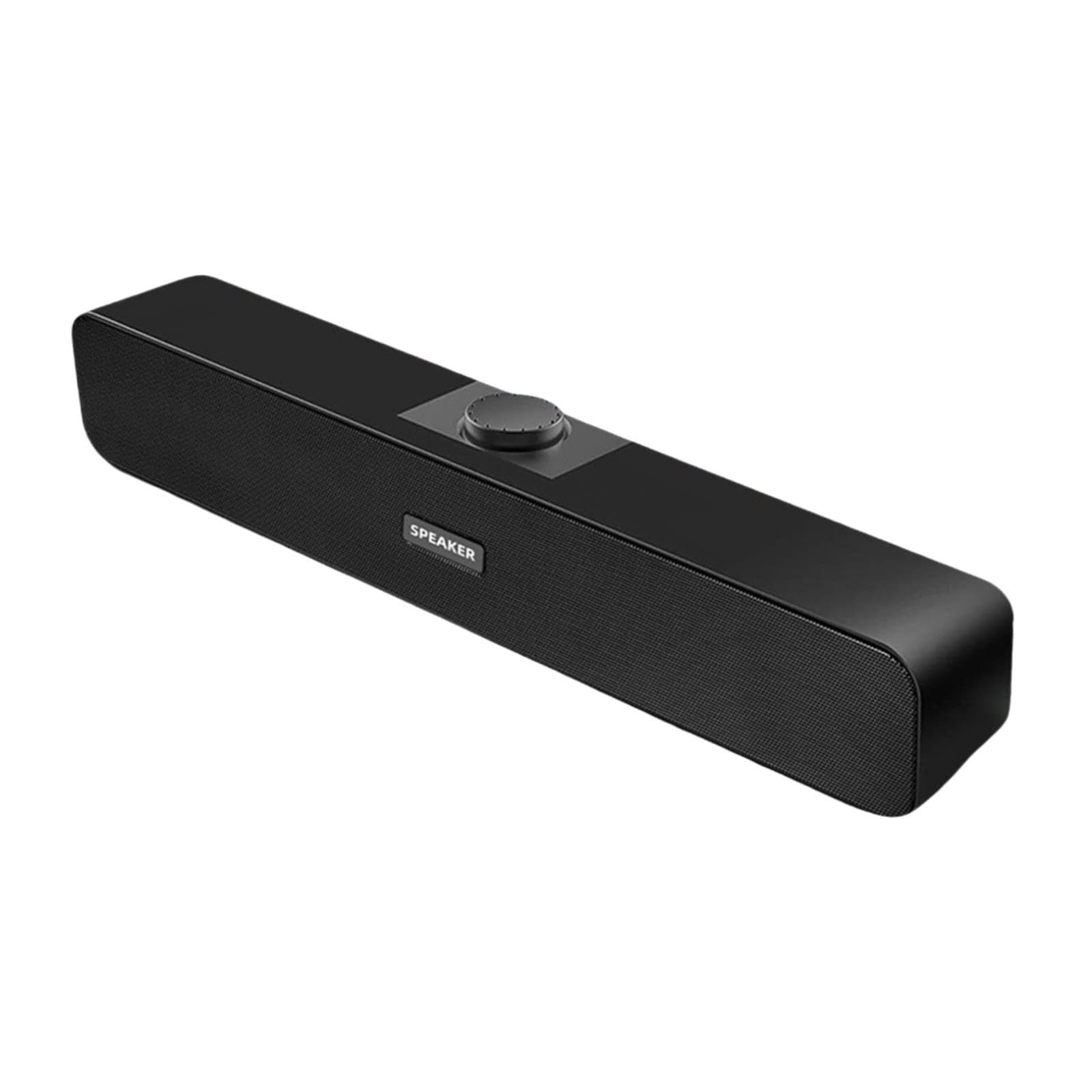 BaotyJie 6W Compact Black Soundbar Speaker with AUX Input - Perfect for Home, Gaming, Desktop Computer & Laptop | Enhance Your Audio Experience for Movies, Music & Video Calls