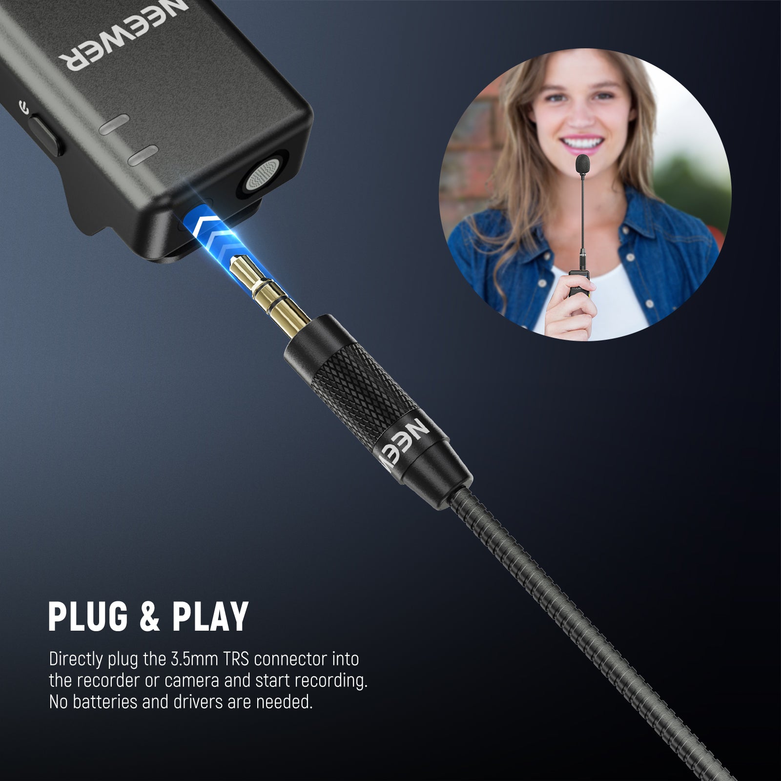 NEEWER CM7 Professional 3.5mm TRS Omnidirectional Condenser Microphone for Podcasting, Streaming, Voice Recording & YouTube Videos - Crystal Clear Audio for Content Creators