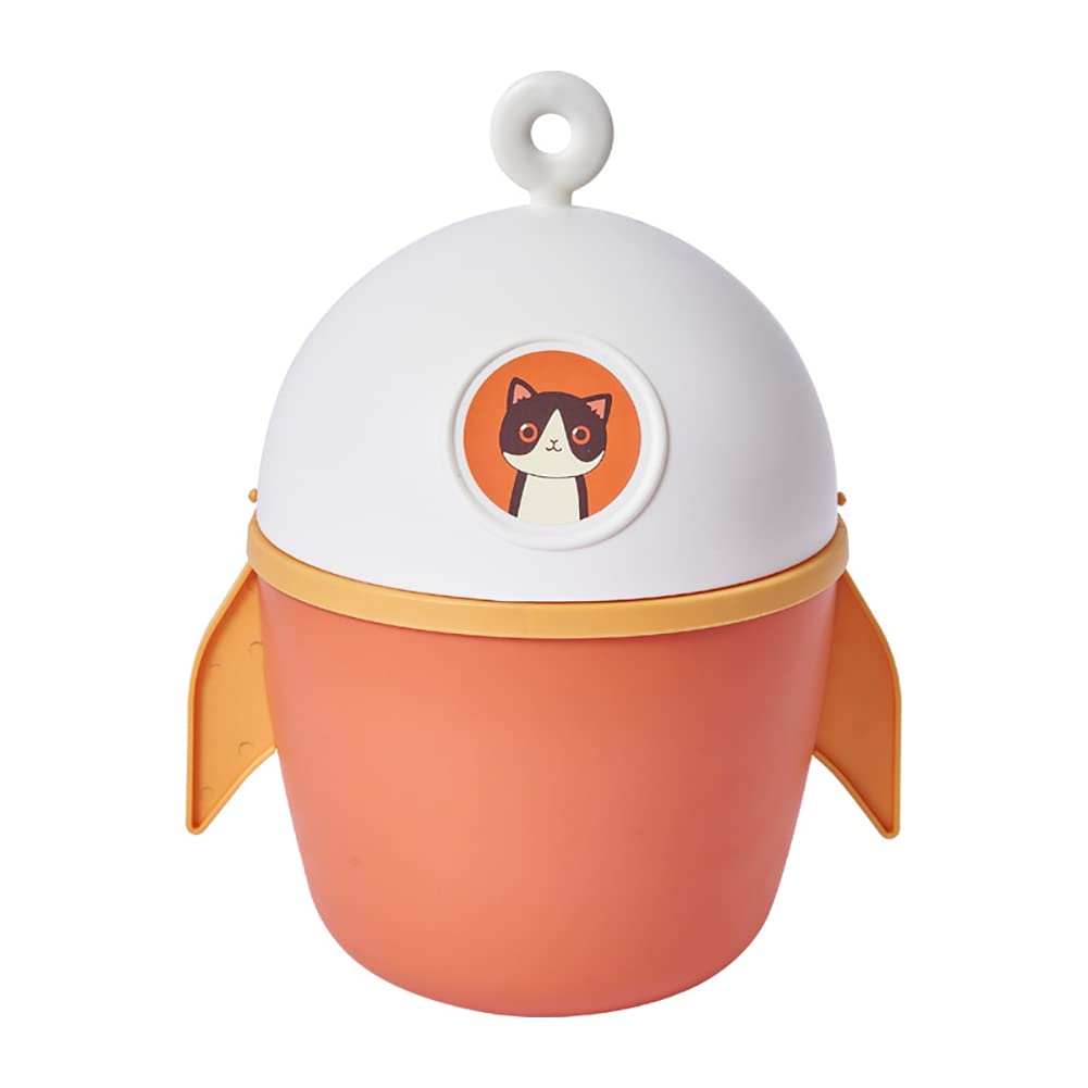 ZBling Mini Garbage Can - Cute Rocket Design Small Desktop Trash Bin with Shake Lid (5.79x9.06 inch) - Perfect for Bedroom, Office, Bathroom & Living Room Waste Disposal - Space-Saving Tabletop Wastebasket for Home & Work
