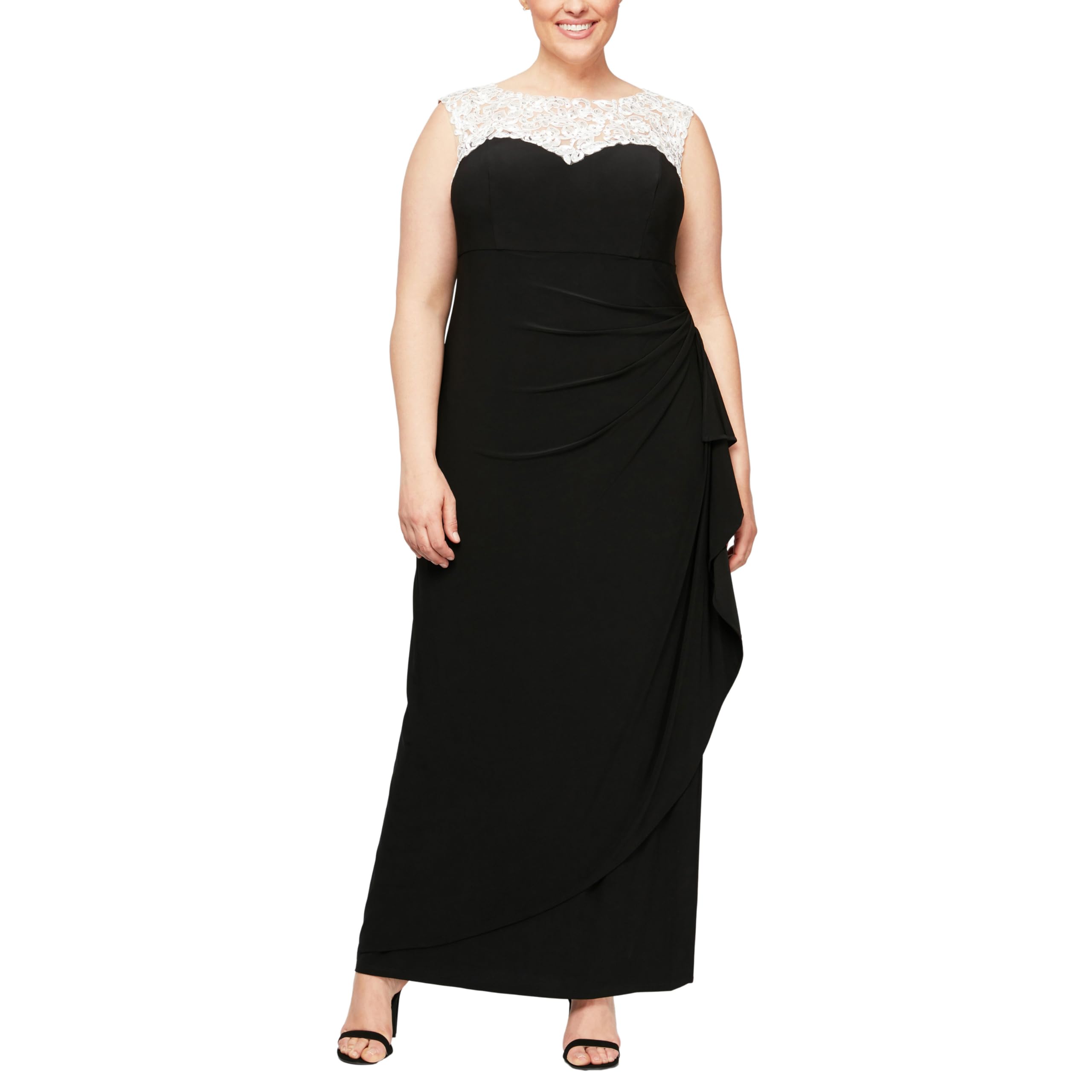 Alex Evenings Plus Size Women's Fit and Flare Embroidered Dress - Elegant Formal & Party Wear for Special Occasions