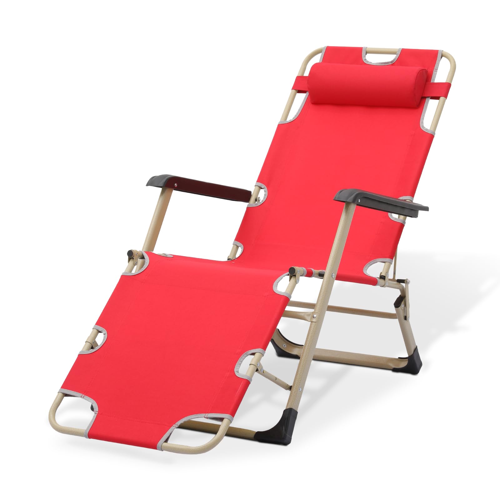 **Magshion 3-Position Folding Reclining Patio Chair – Portable Outdoor Chaise Lounge for Pool, Backyard & Beach – Supports 300 lbs (Red) – Perfect for Sunbathing, Relaxing & Lounging**