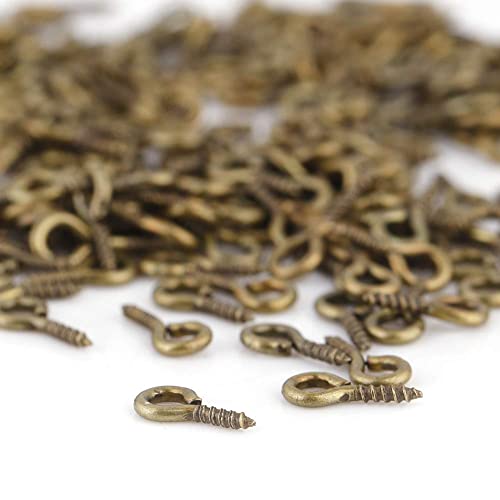 Alloy Eye Hooks & Eyepins for Jewelry Making - 3 Colors (Dark Bronze, Gold, Silver) - Perfect for Charms, Pendants & DIY Ornaments | Jewelry Crafting Supplies for Necklaces, Bracelets & Earrings